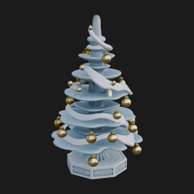 Decorated Christmas Tree Model Design 81 3D Print Model