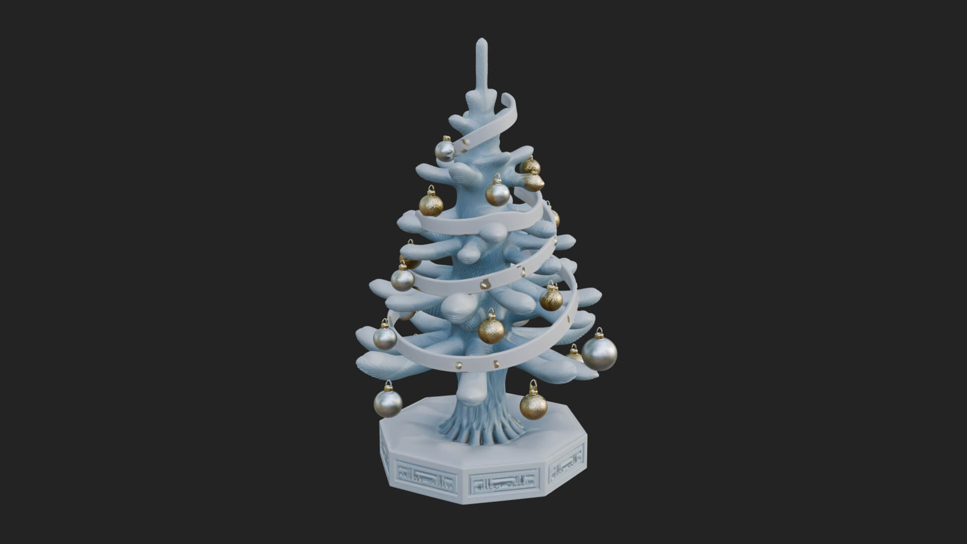 Decorated Christmas Tree Model Design 82 3D Print Model 3D Model