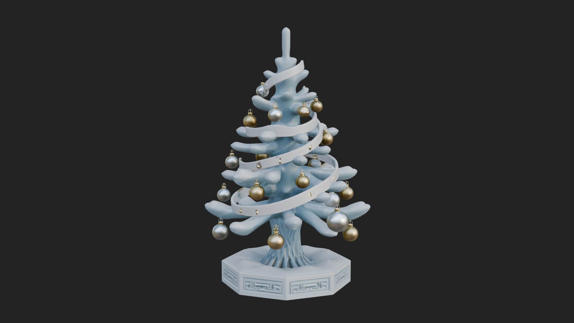 Decorated Christmas Tree Model Design 82 3D Print Model 3D Model