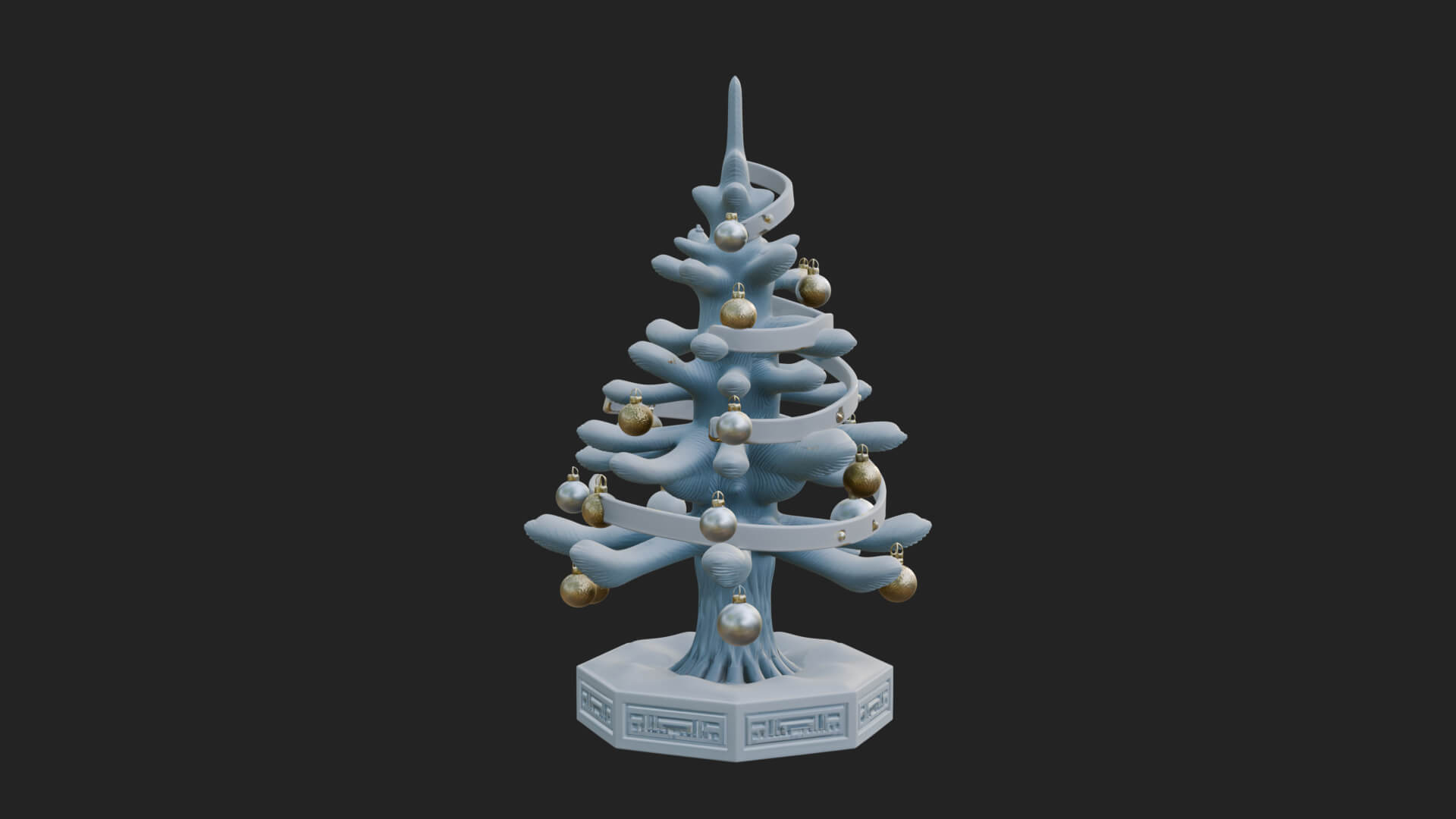 Decorated Christmas Tree Model Design 82 3D Print Model 3D Model