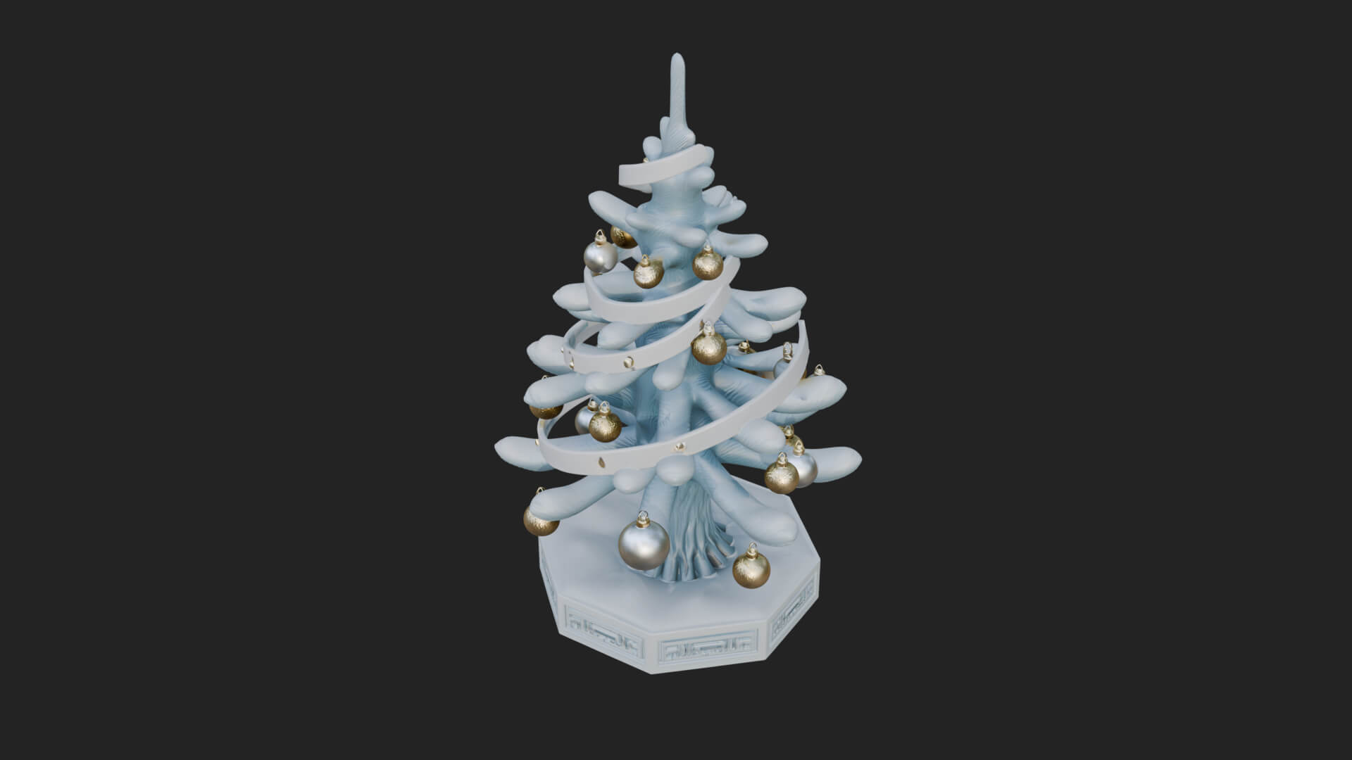 Decorated Christmas Tree Model Design 82 3D Print Model 3D Model