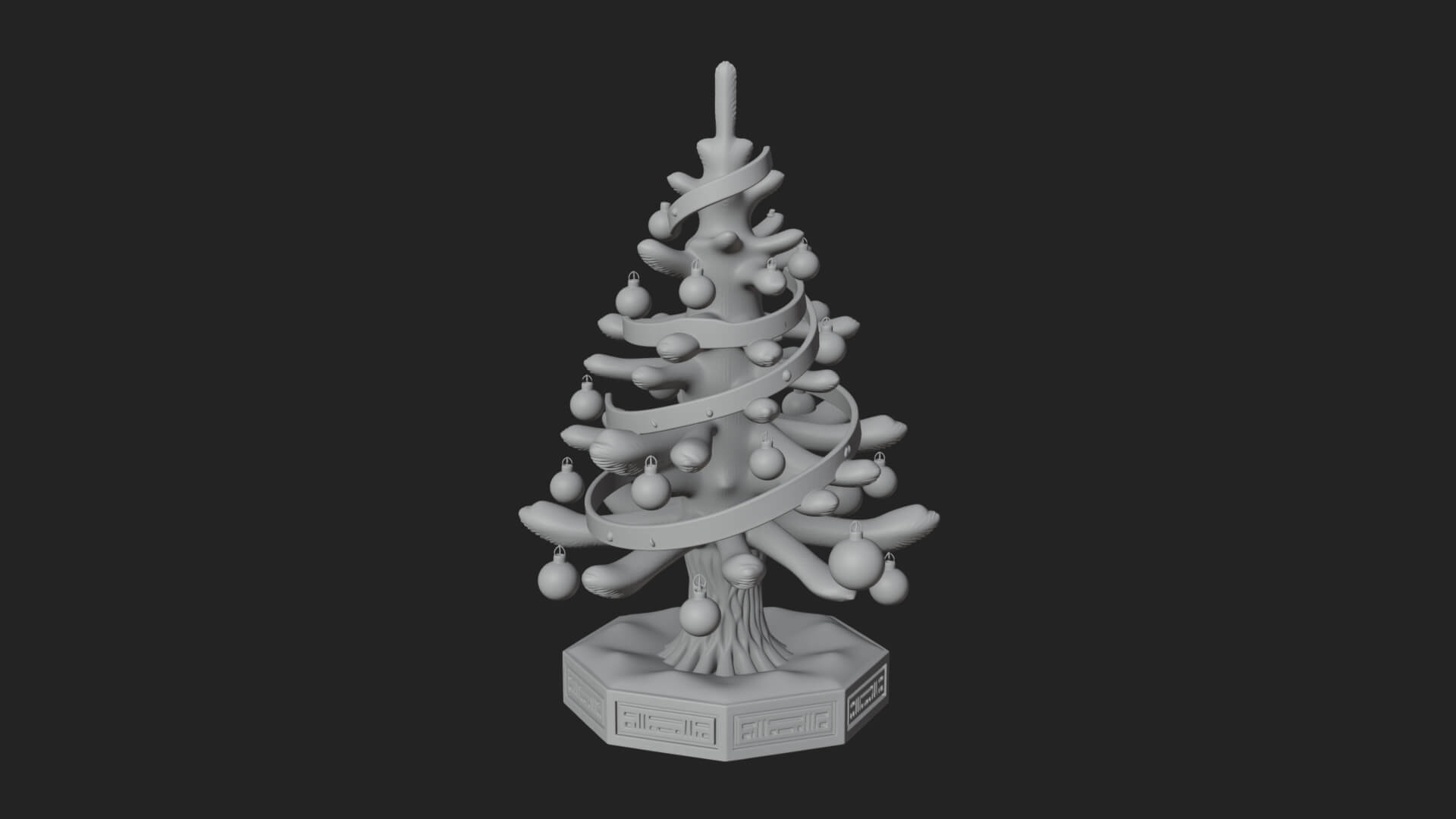Decorated Christmas Tree Model Design 82 3D Print Model 3D Model