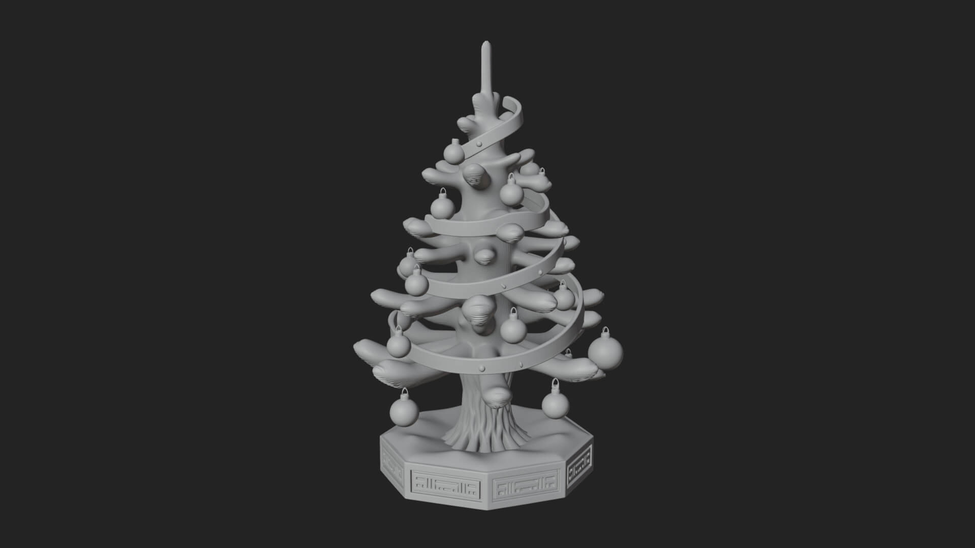 Decorated Christmas Tree Model Design 82 3D Print Model 3D Model
