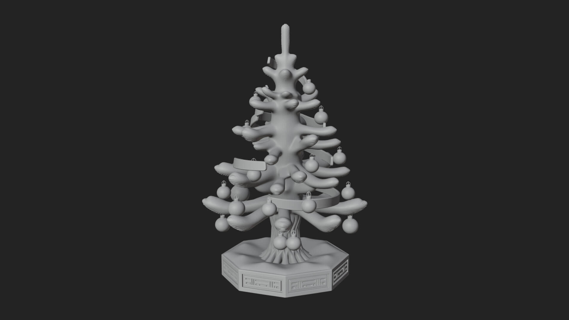 Decorated Christmas Tree Model Design 82 3D Print Model 3D Model