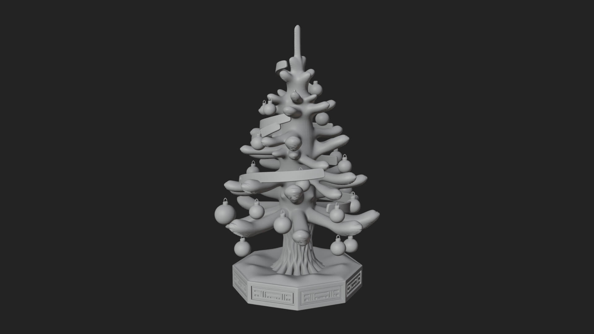 Decorated Christmas Tree Model Design 82 3D Print Model 3D Model