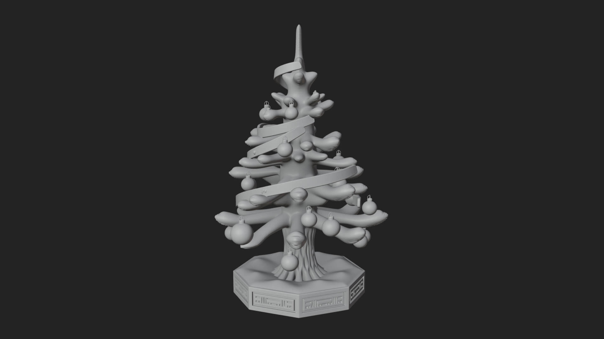Decorated Christmas Tree Model Design 82 3D Print Model 3D Model