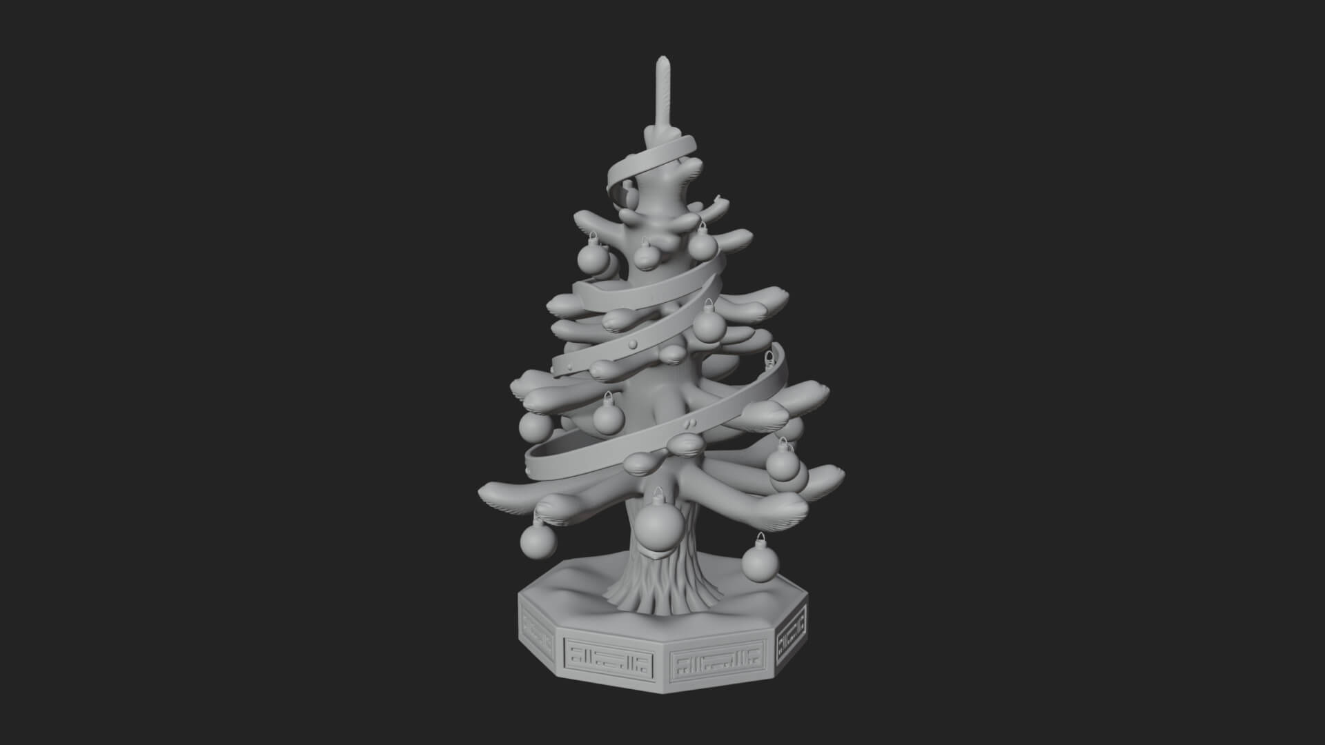 Decorated Christmas Tree Model Design 82 3D Print Model 3D Model