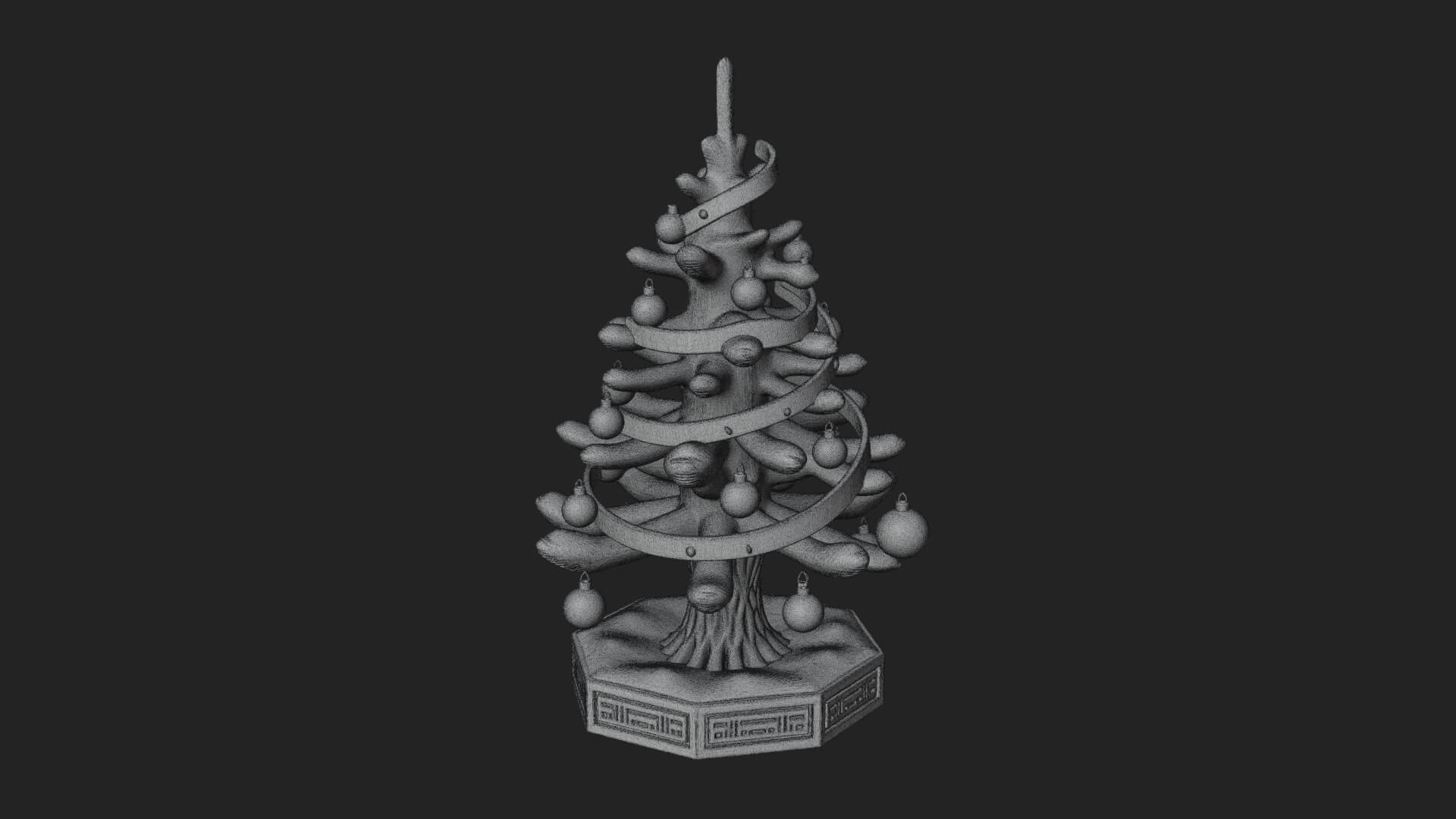 Decorated Christmas Tree Model Design 82 3D Print Model 3D Model