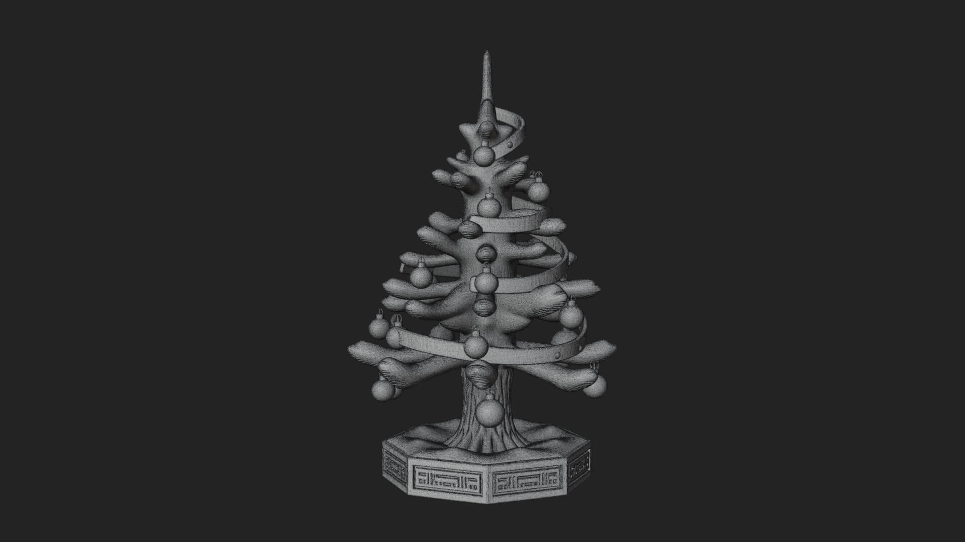 Decorated Christmas Tree Model Design 82 3D Print Model 3D Model
