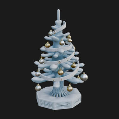 Decorated Christmas Tree Model Design 82 3D Print Model