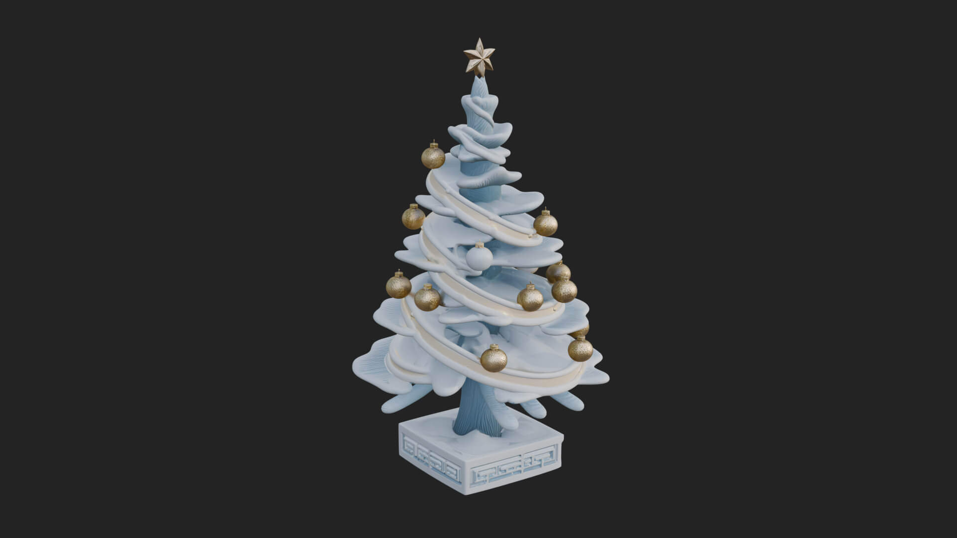 Decorated Christmas Tree Model Design 83 3D Print Model 3D Model