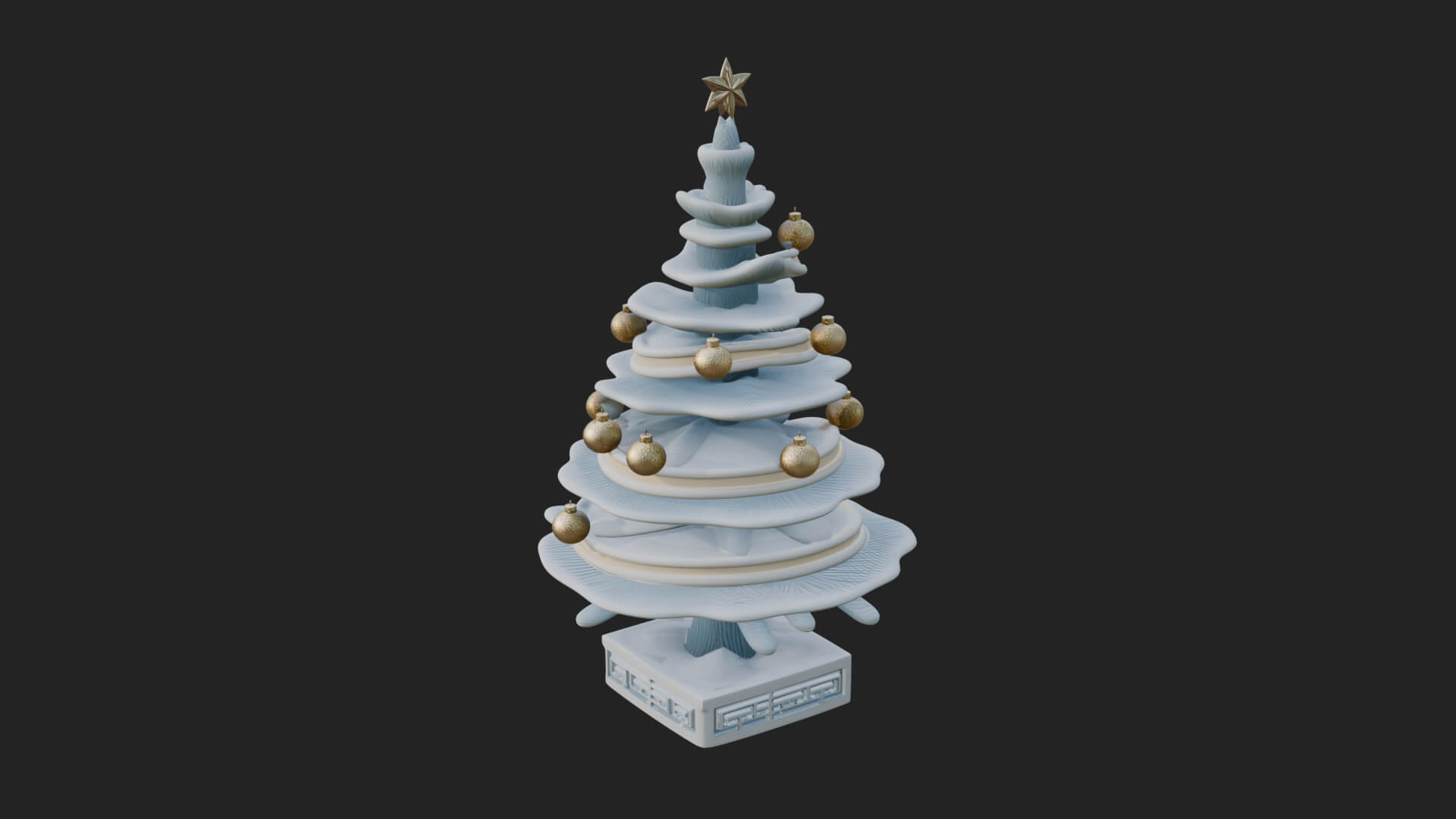 Decorated Christmas Tree Model Design 83 3D Print Model 3D Model