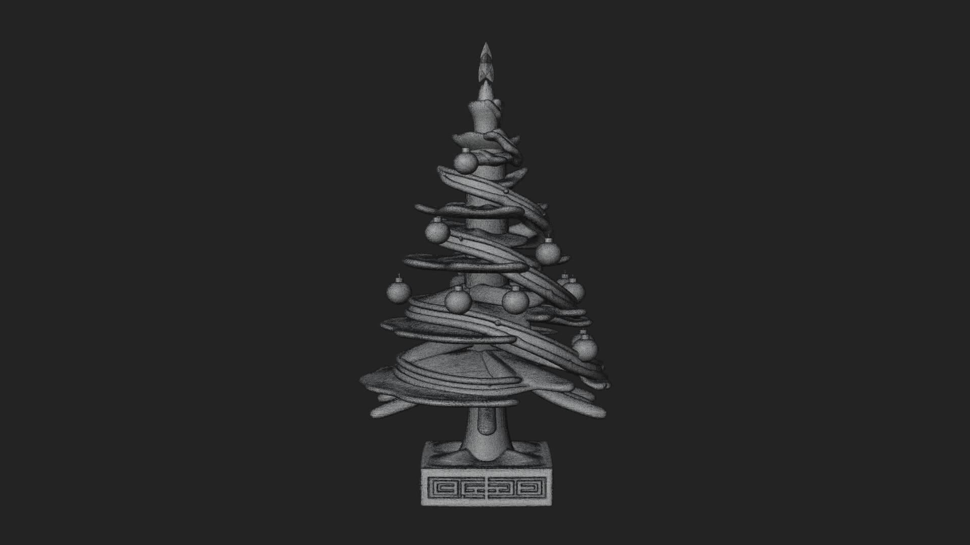 Decorated Christmas Tree Model Design 83 3D Print Model 3D Model