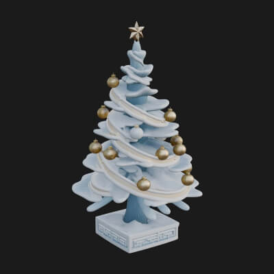 Decorated Christmas Tree Model Design 83 3D Print Model