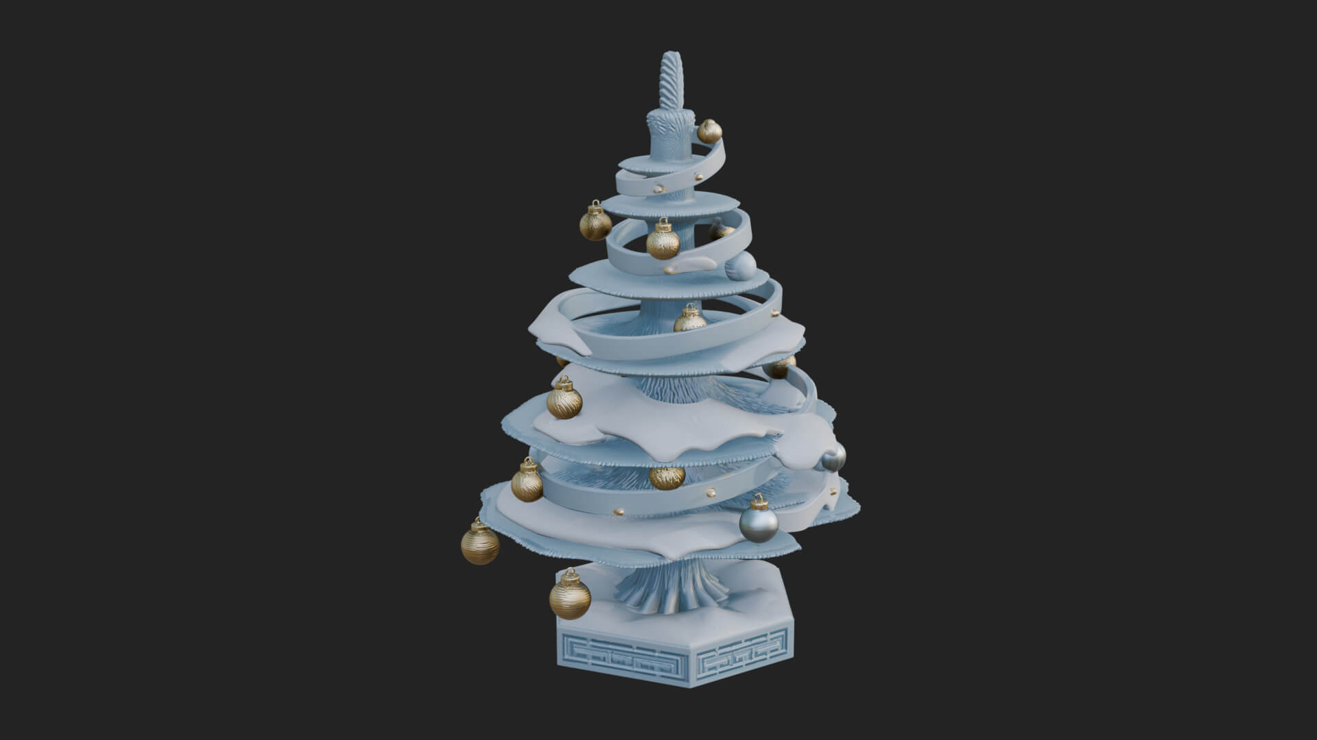 Decorated Christmas Tree Model Design 84 3D Print Model 3D Model