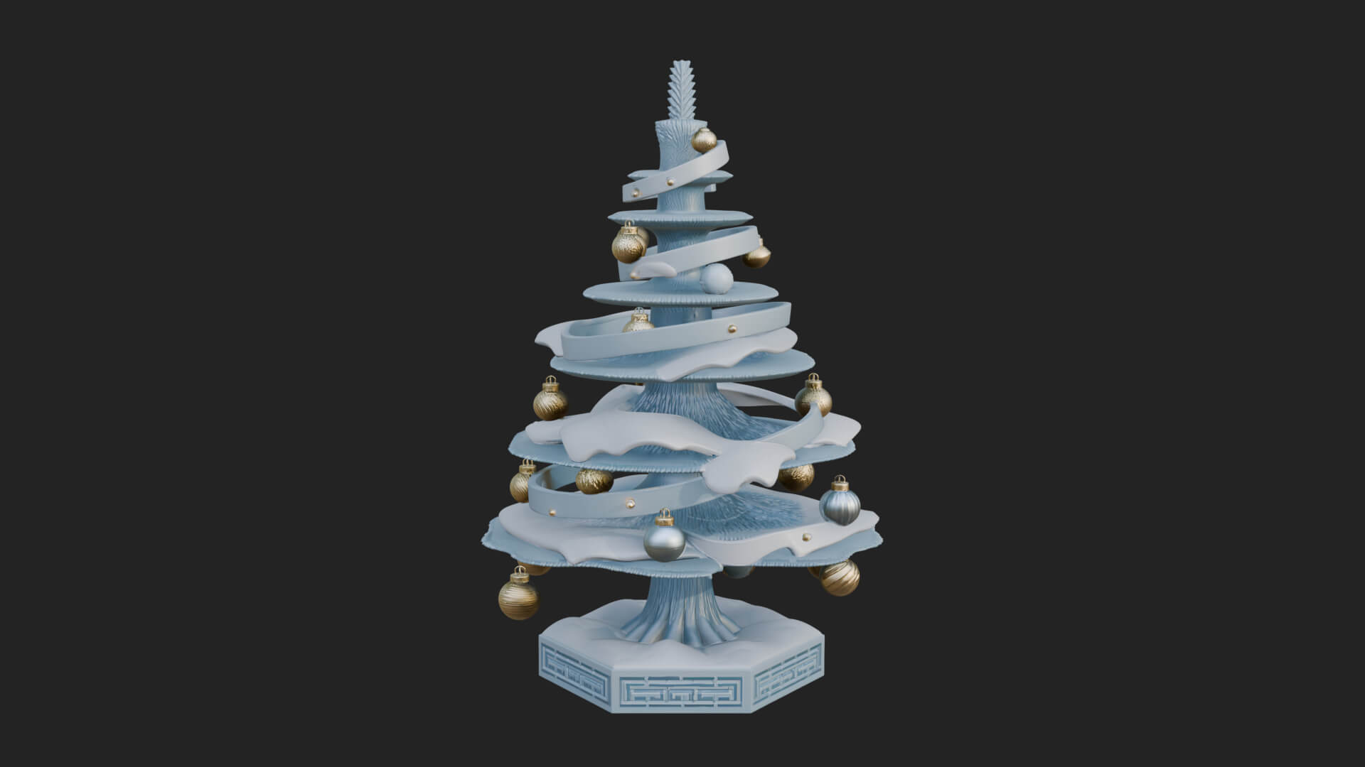 Decorated Christmas Tree Model Design 84 3D Print Model 3D Model