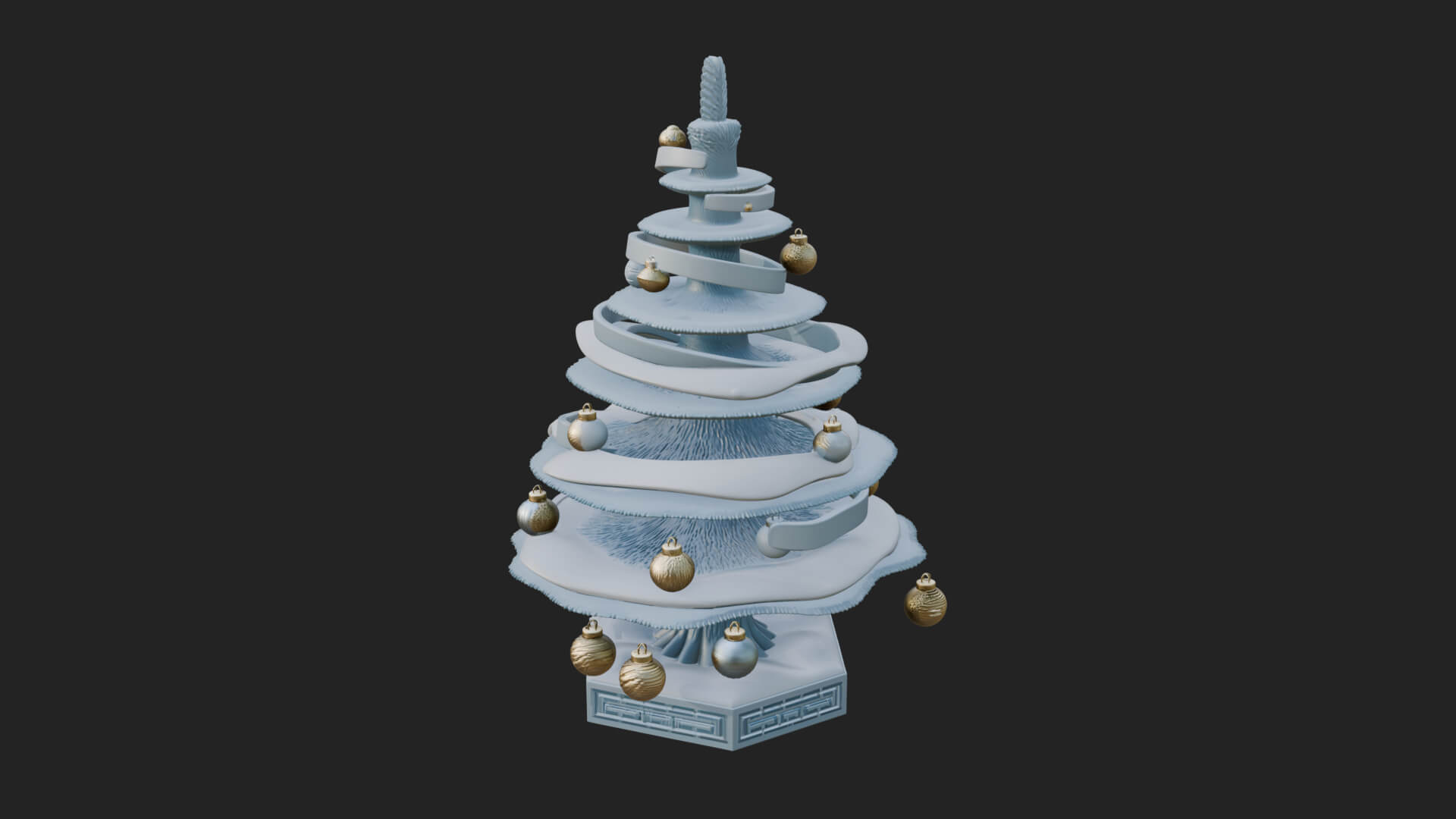 Decorated Christmas Tree Model Design 84 3D Print Model 3D Model