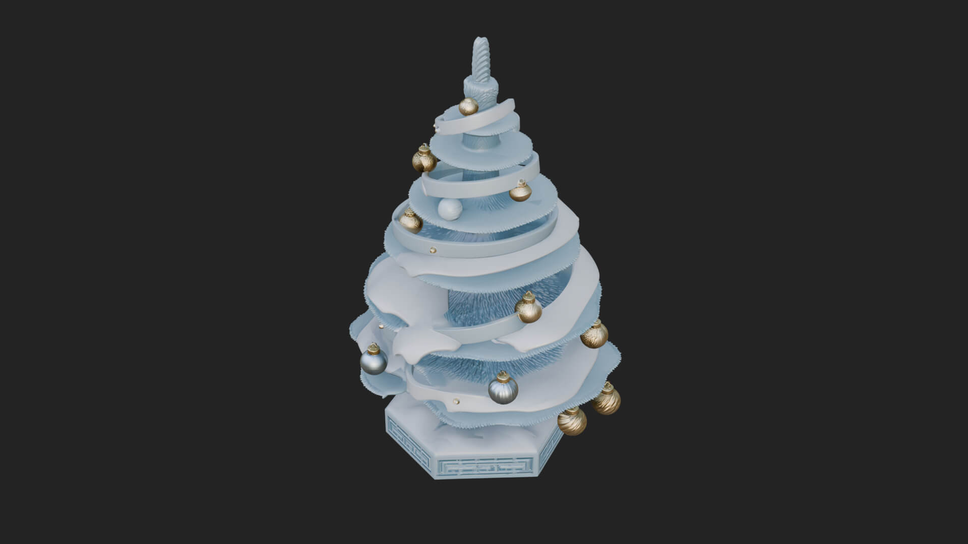 Decorated Christmas Tree Model Design 84 3D Print Model 3D Model