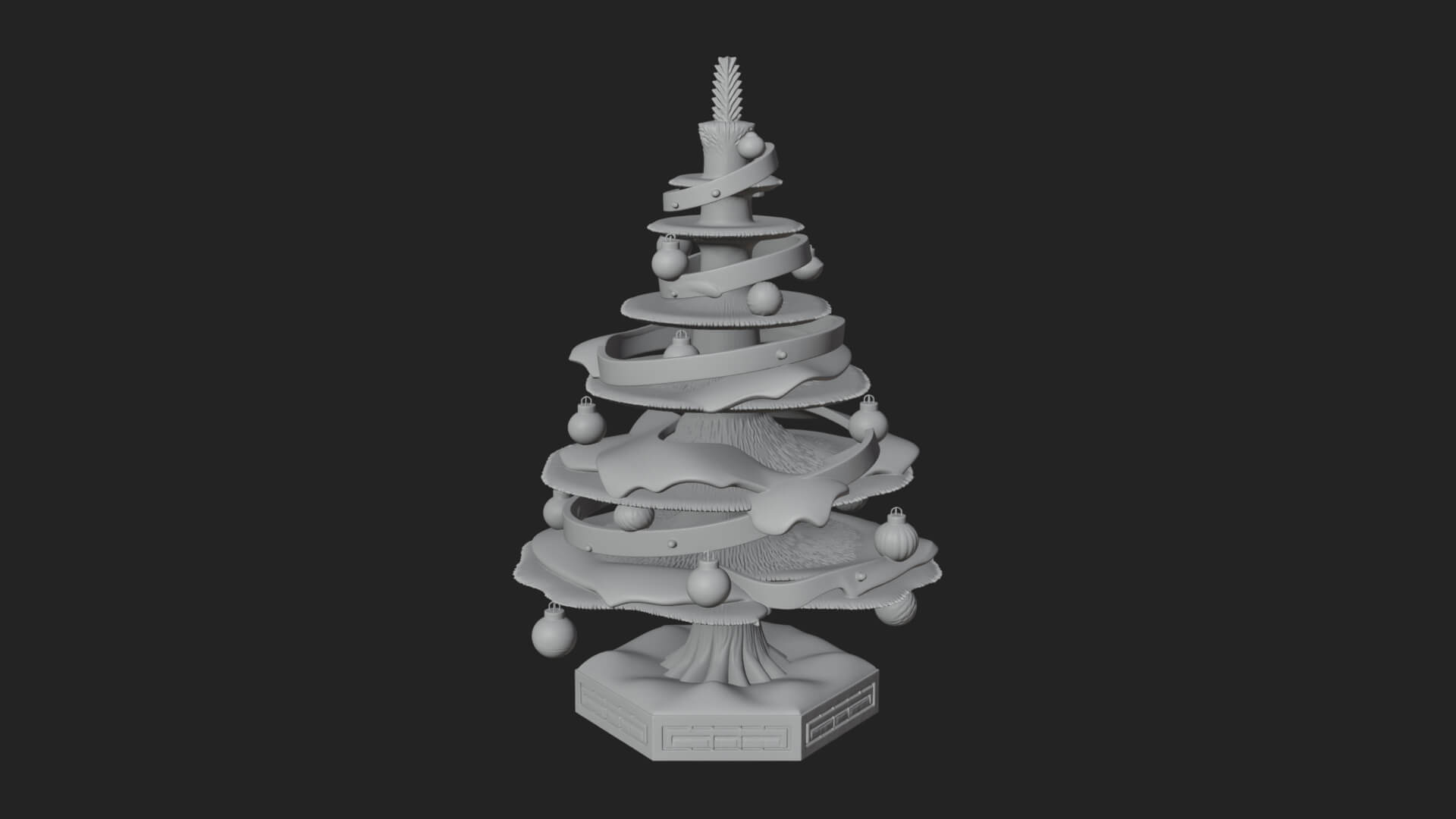 Decorated Christmas Tree Model Design 84 3D Print Model 3D Model