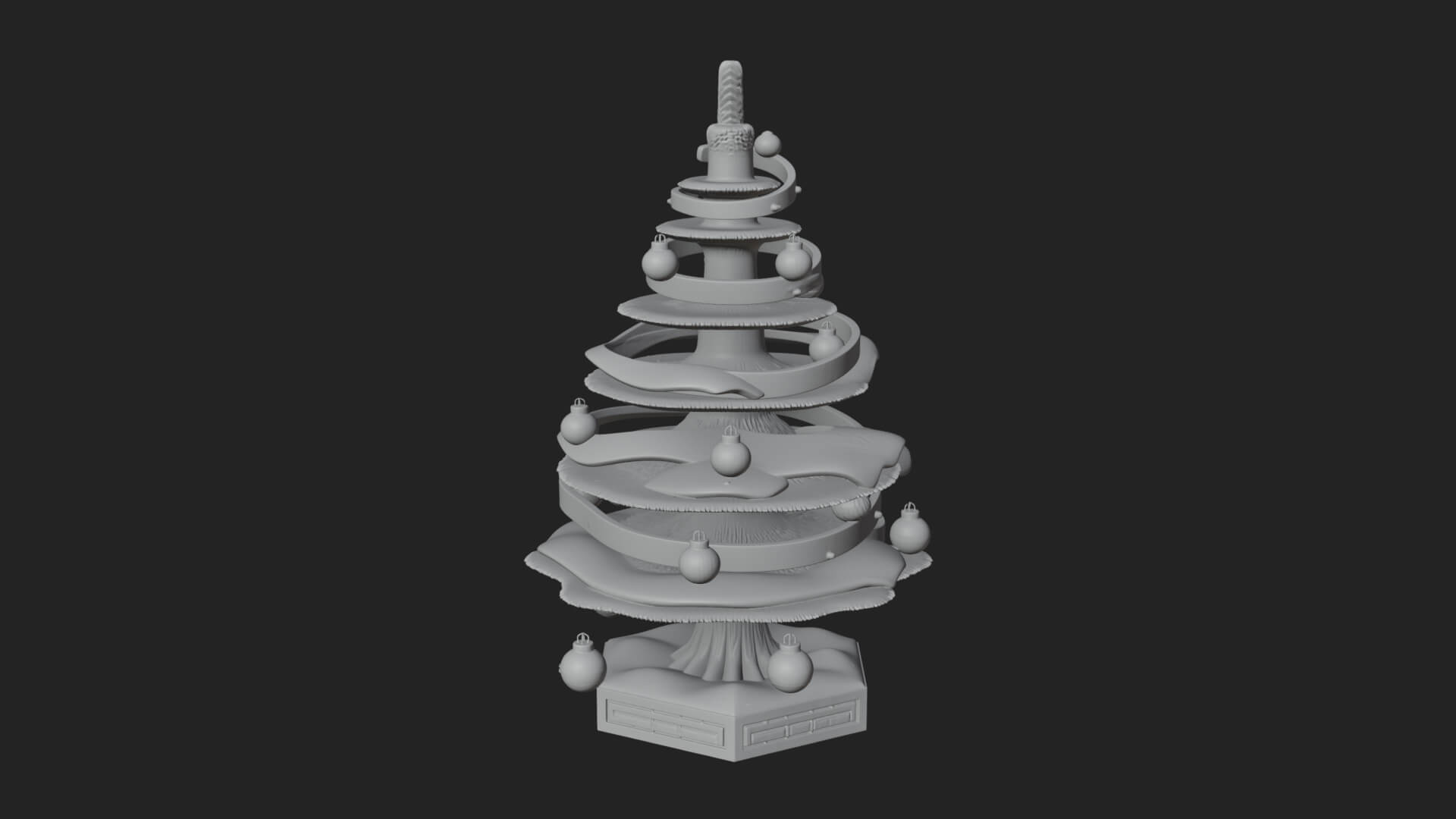 Decorated Christmas Tree Model Design 84 3D Print Model 3D Model