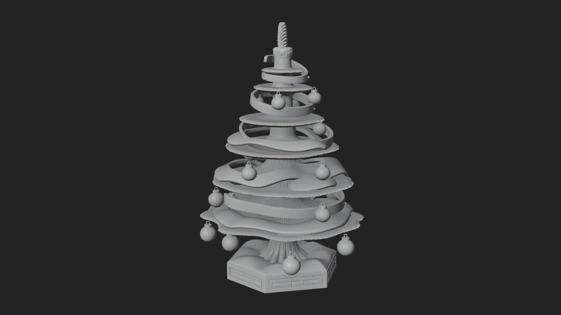 Decorated Christmas Tree Model Design 84 3D Print Model 3D Model