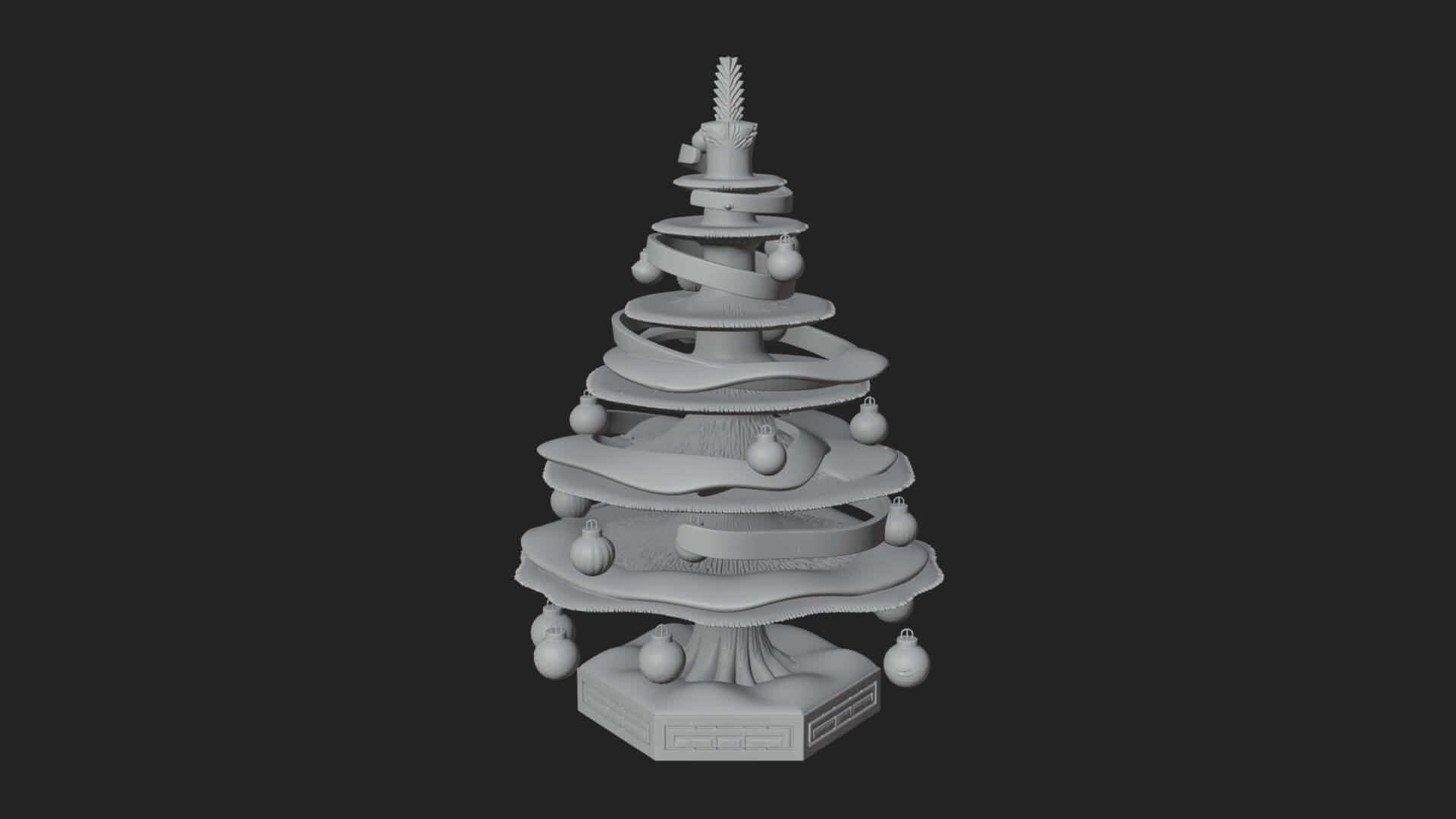 Decorated Christmas Tree Model Design 84 3D Print Model 3D Model