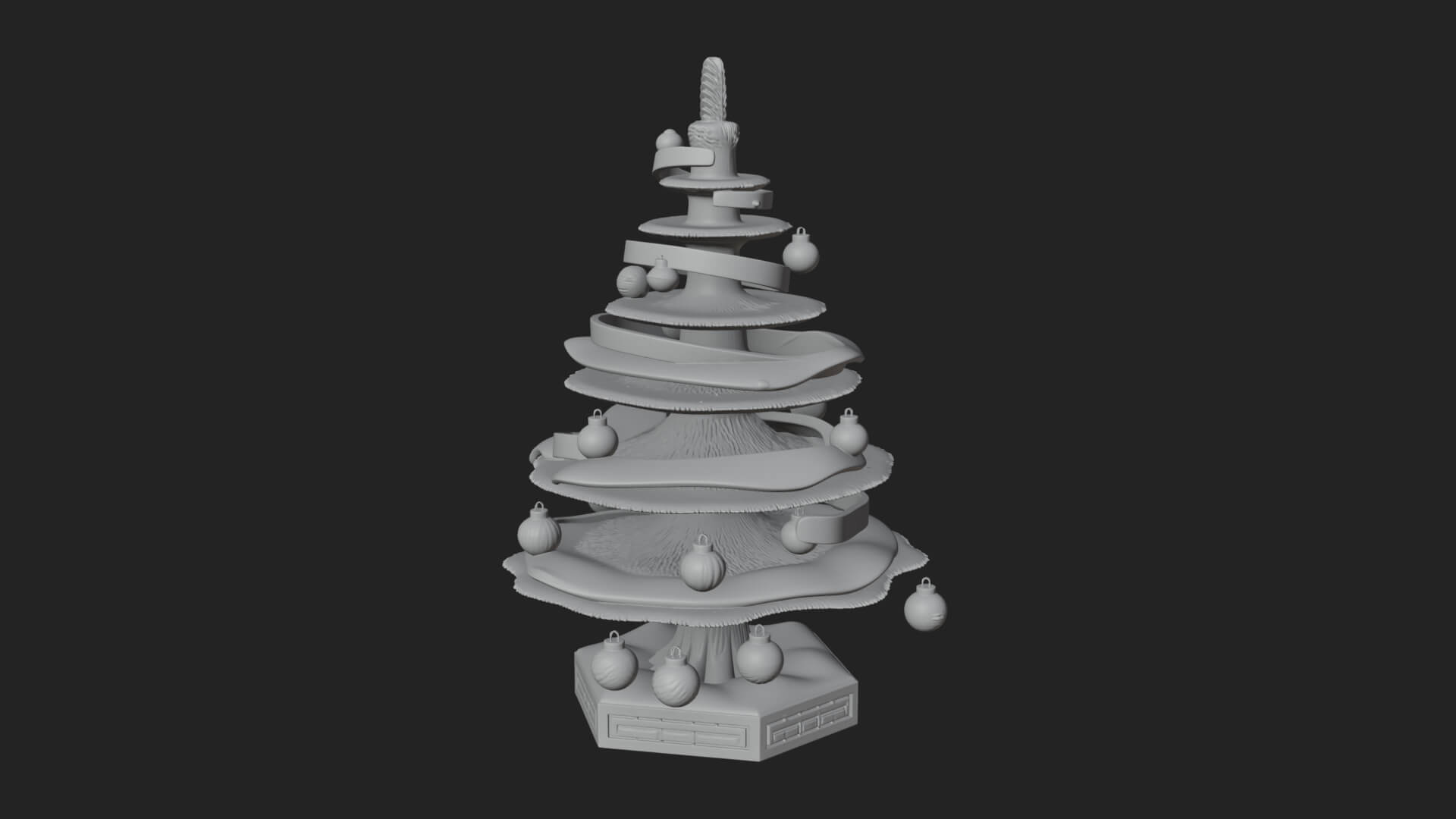 Decorated Christmas Tree Model Design 84 3D Print Model 3D Model