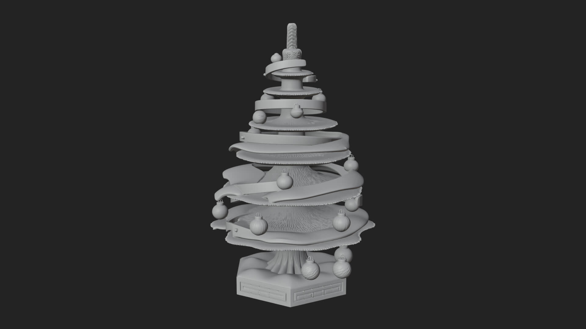 Decorated Christmas Tree Model Design 84 3D Print Model 3D Model