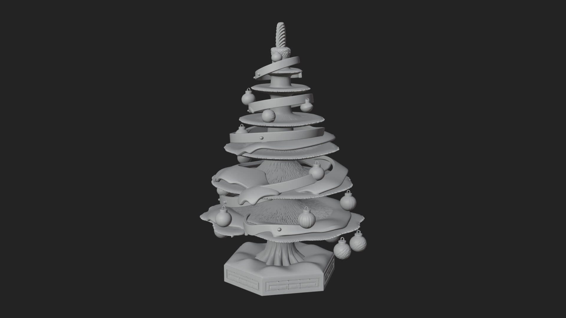 Decorated Christmas Tree Model Design 84 3D Print Model 3D Model