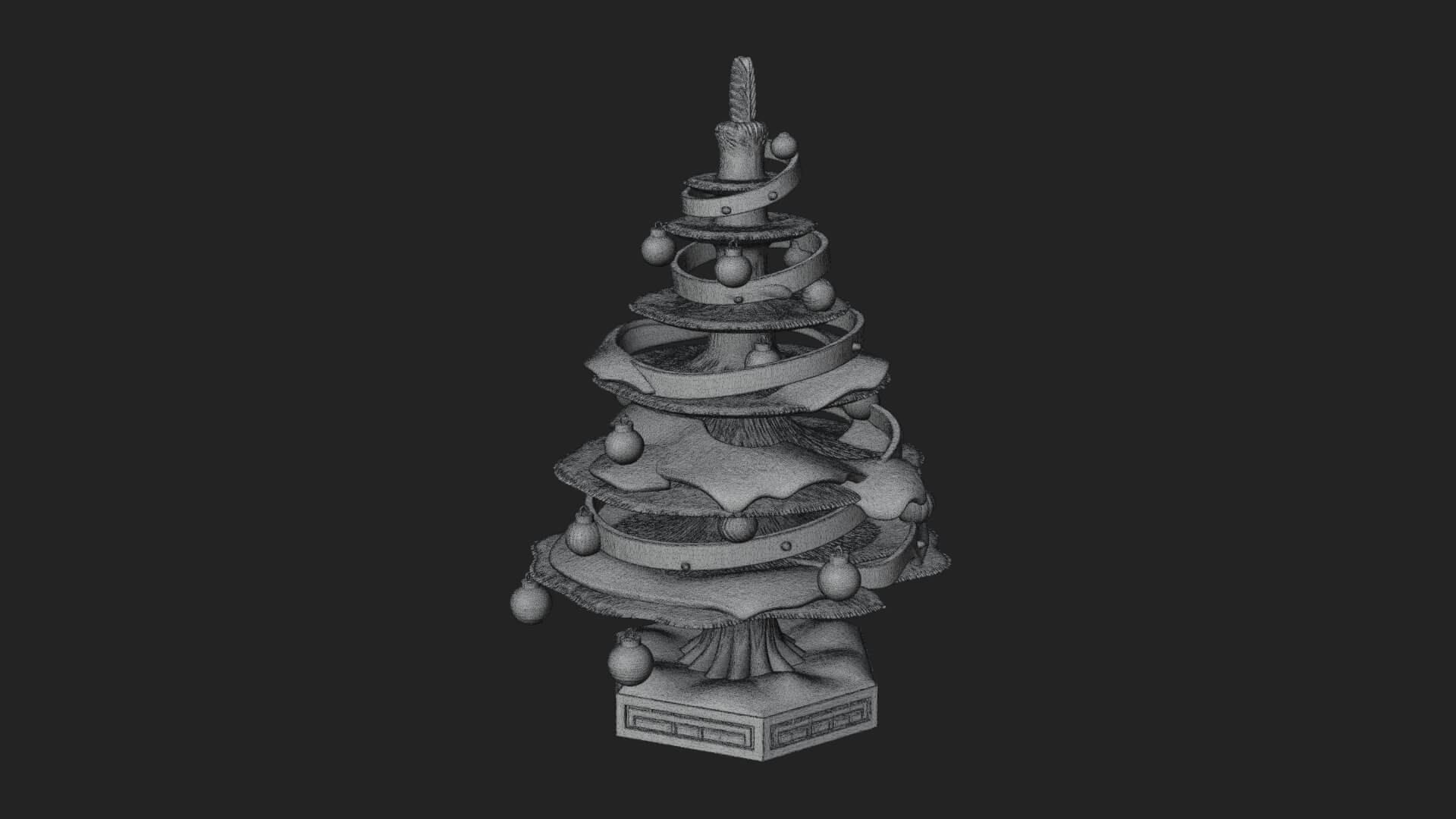 Decorated Christmas Tree Model Design 84 3D Print Model 3D Model