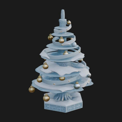 Decorated Christmas Tree Model Design 84 3D Print Model