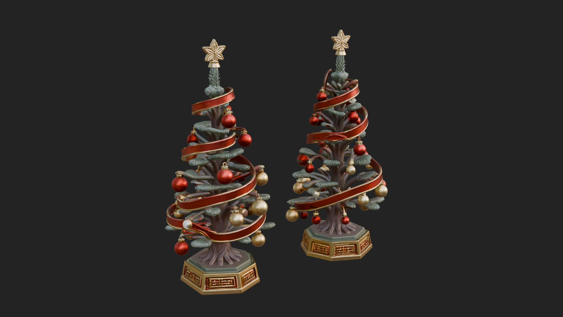 Decorated Christmas Tree Model Design 9 3D Print Model 3D Model