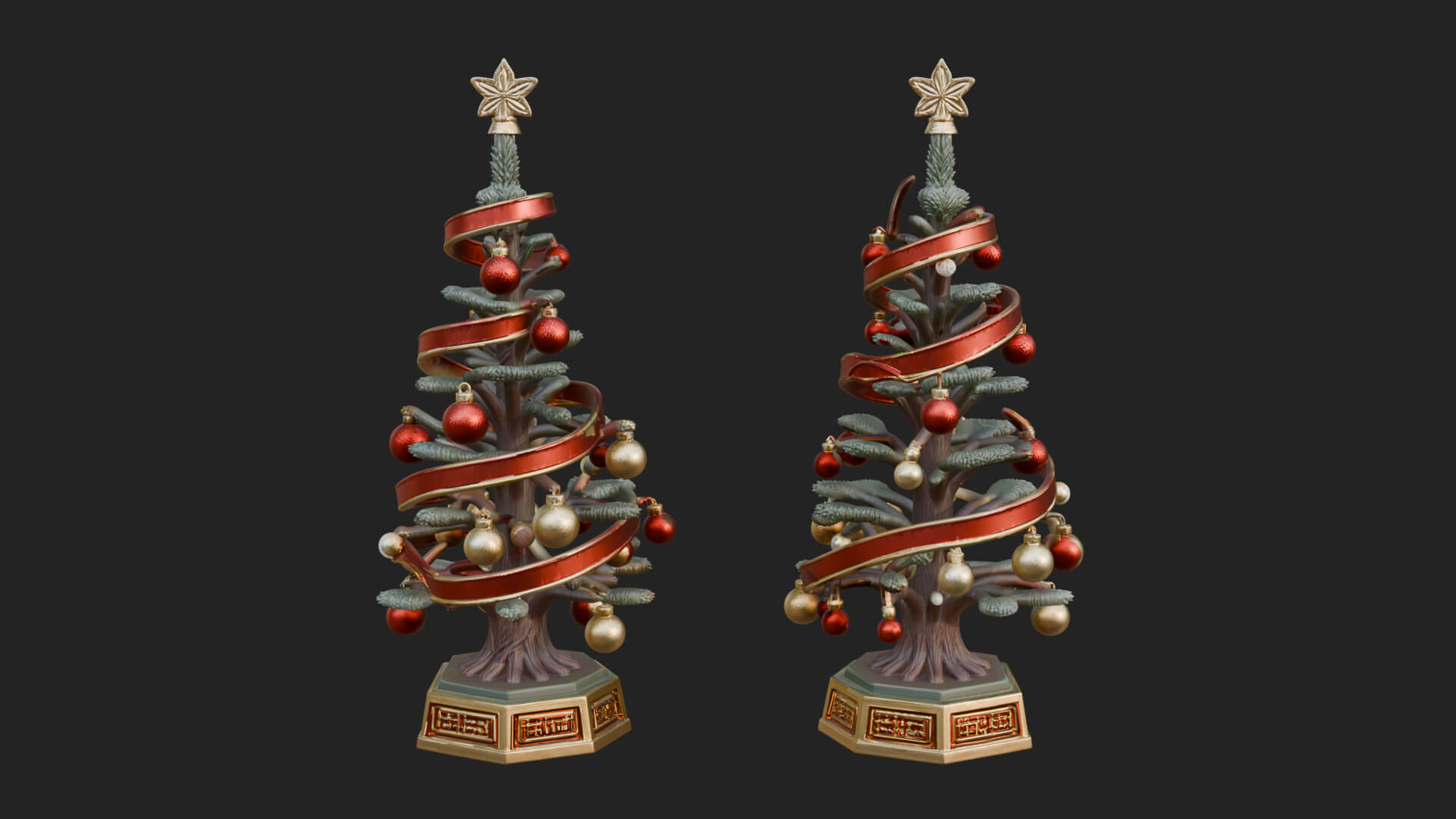 Decorated Christmas Tree Model Design 9 3D Print Model 3D Model