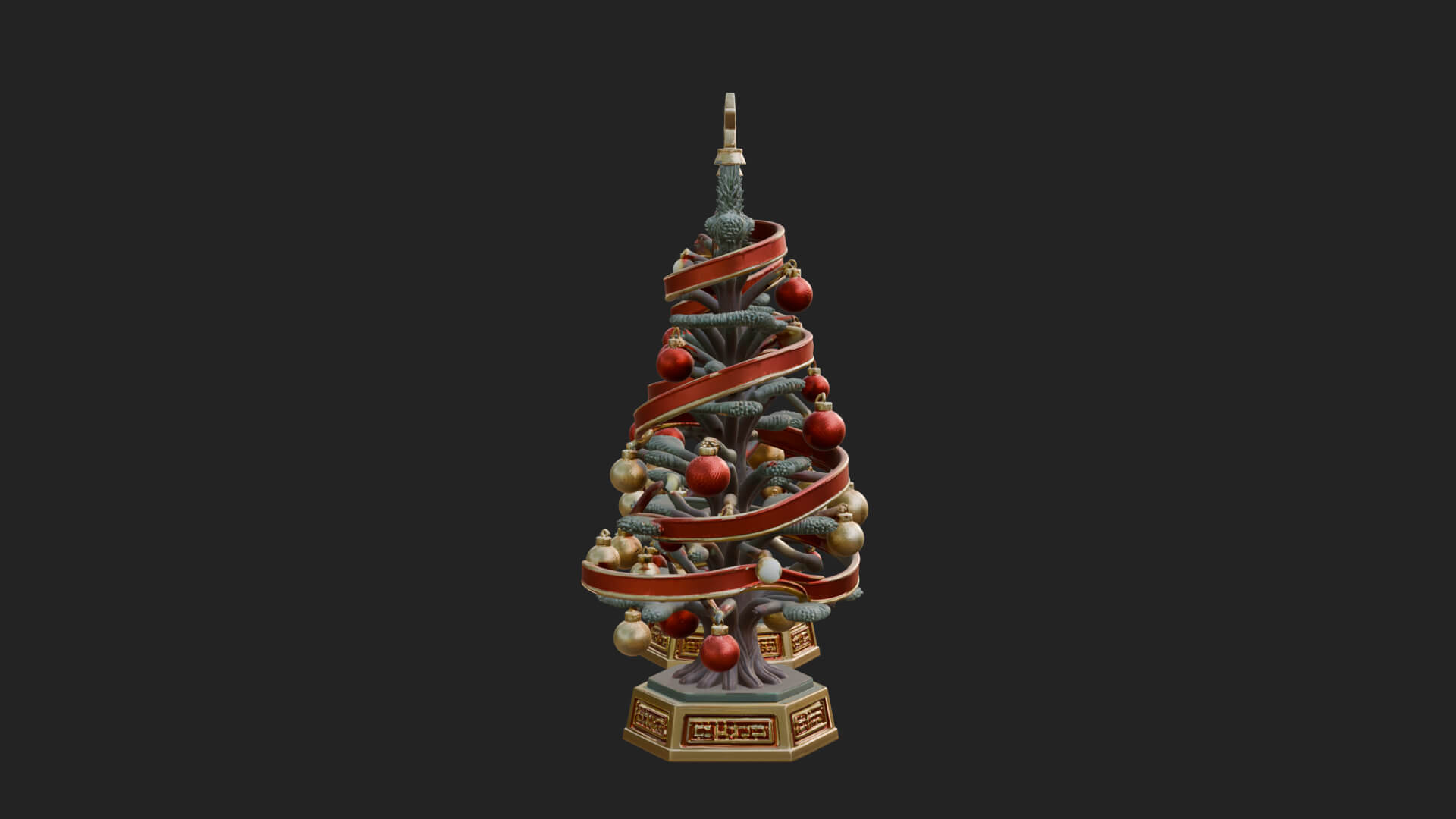 Decorated Christmas Tree Model Design 9 3D Print Model 3D Model