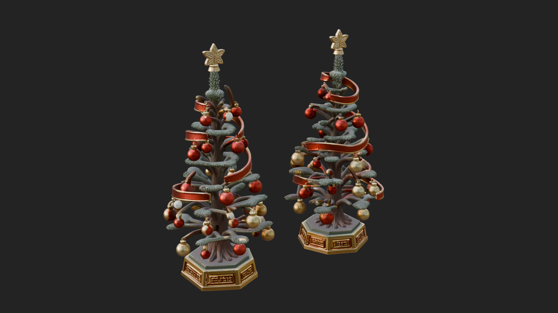 Decorated Christmas Tree Model Design 9 3D Print Model 3D Model