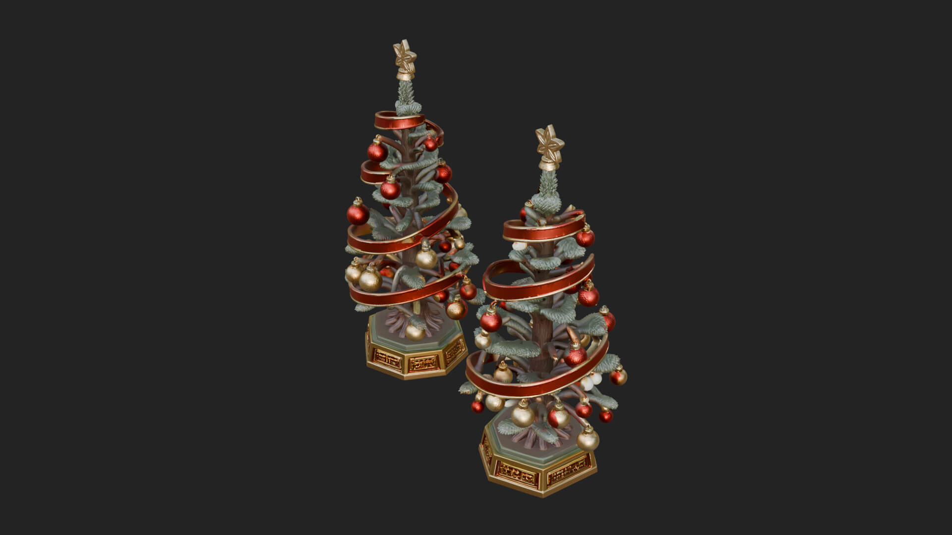Decorated Christmas Tree Model Design 9 3D Print Model 3D Model
