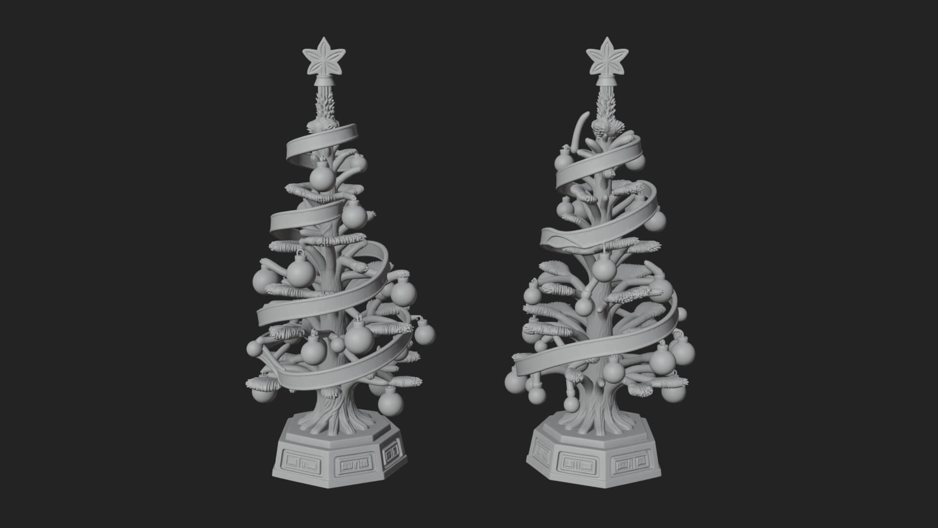 Decorated Christmas Tree Model Design 9 3D Print Model 3D Model