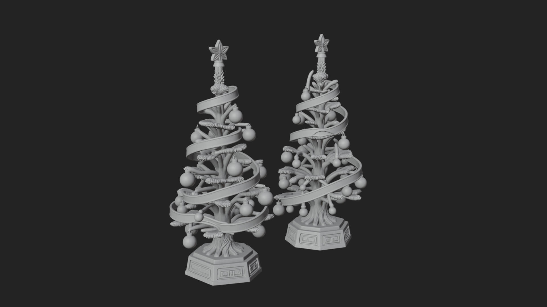 Decorated Christmas Tree Model Design 9 3D Print Model 3D Model