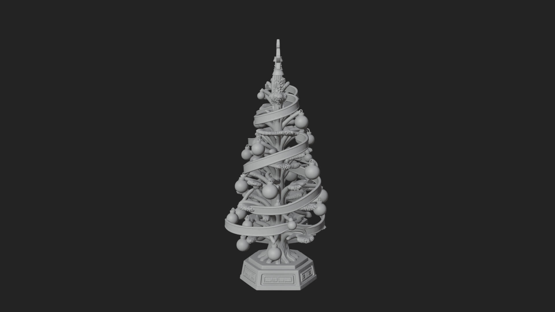 Decorated Christmas Tree Model Design 9 3D Print Model 3D Model