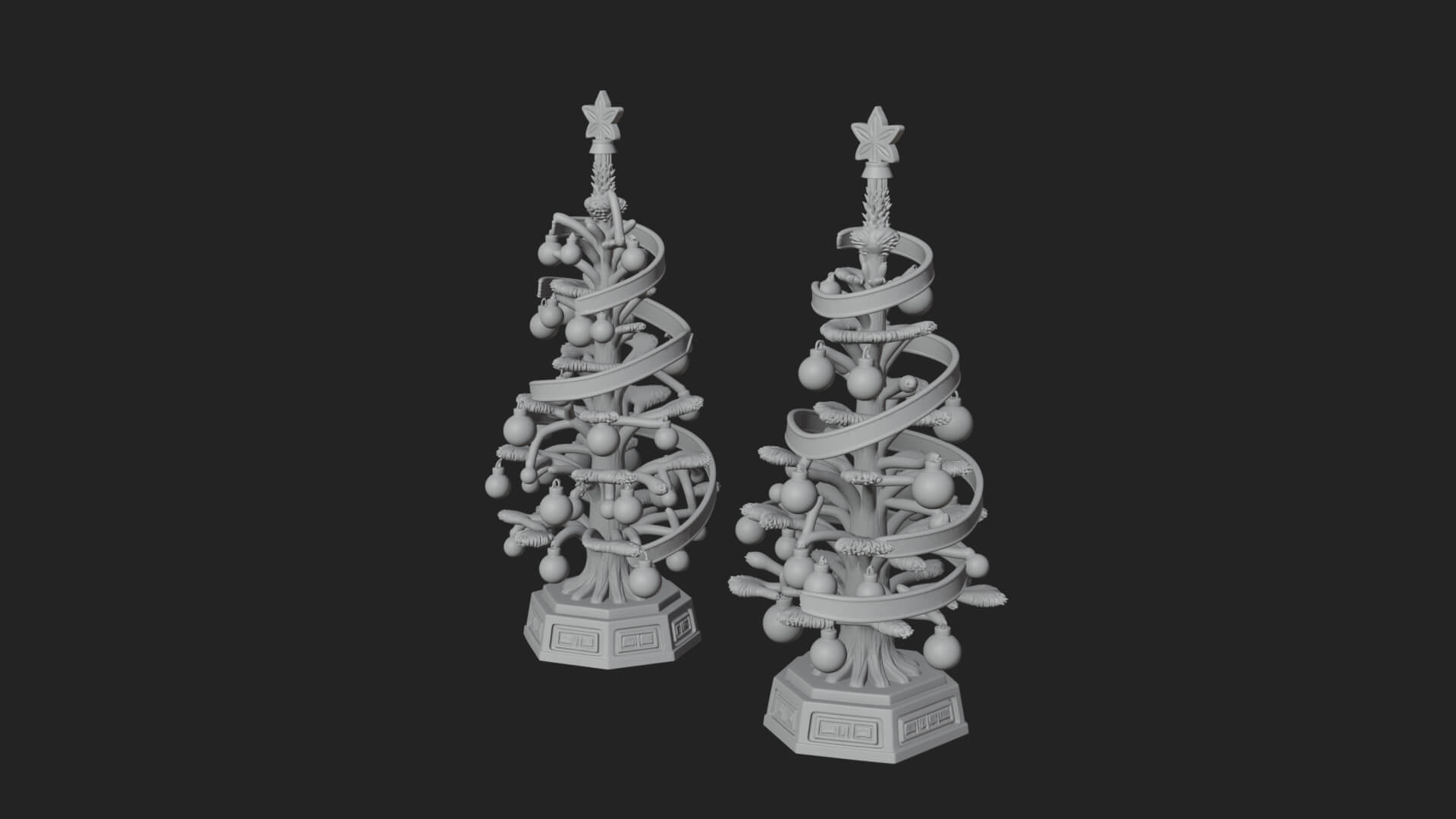 Decorated Christmas Tree Model Design 9 3D Print Model 3D Model