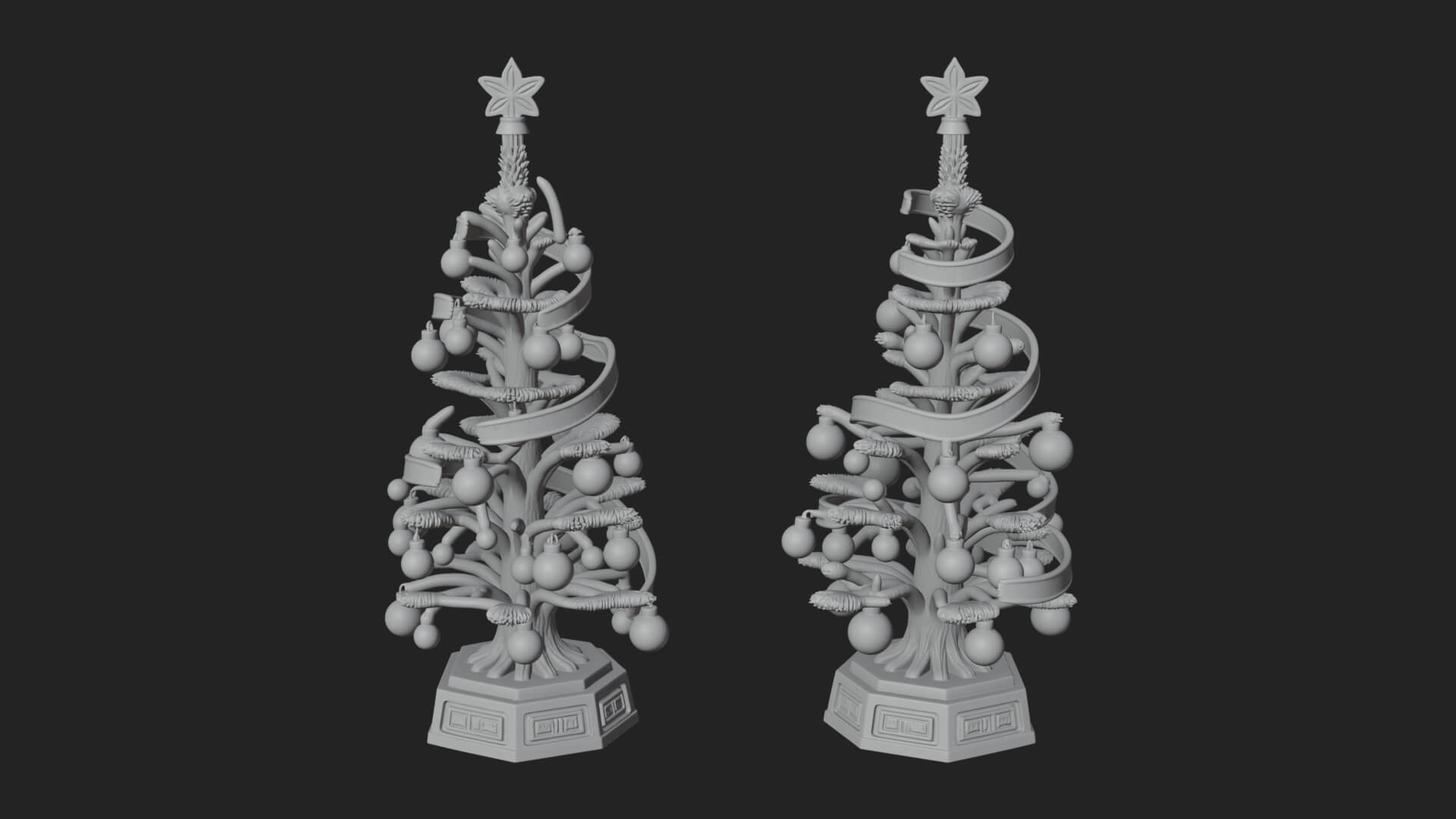 Decorated Christmas Tree Model Design 9 3D Print Model 3D Model