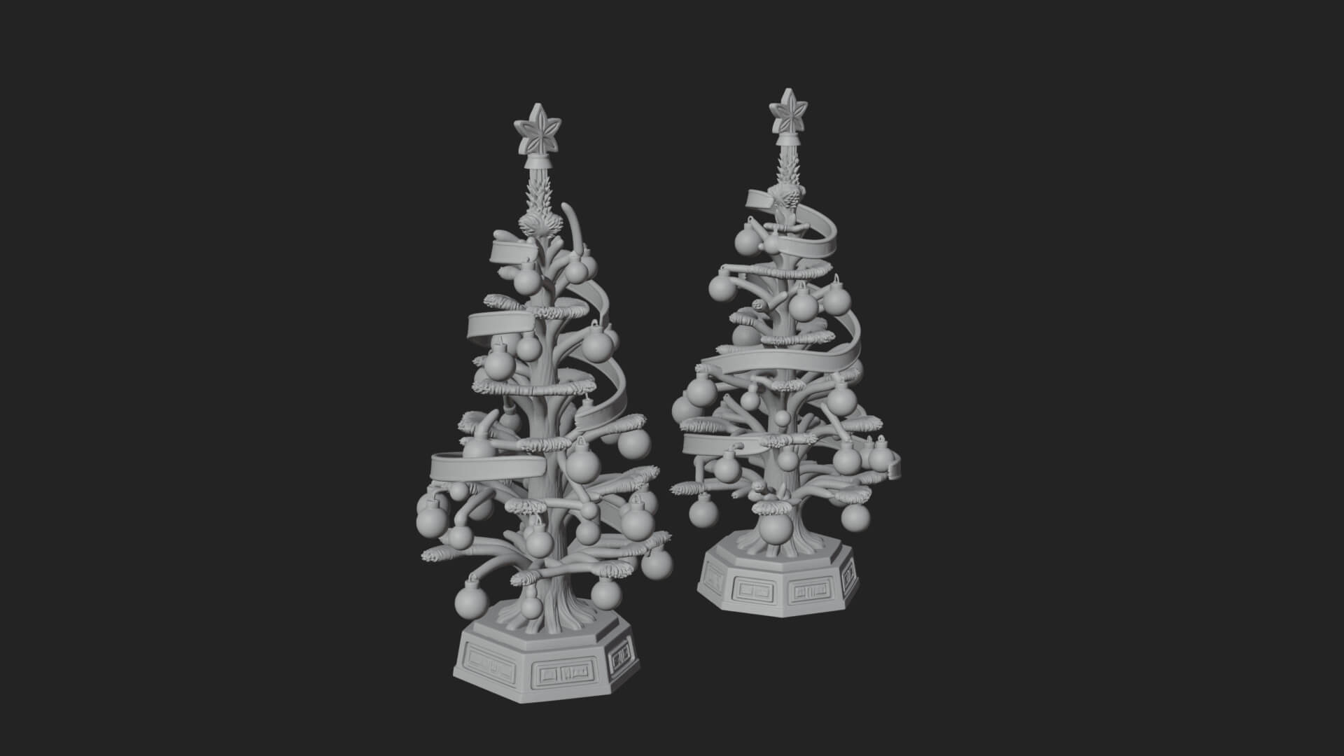 Decorated Christmas Tree Model Design 9 3D Print Model 3D Model