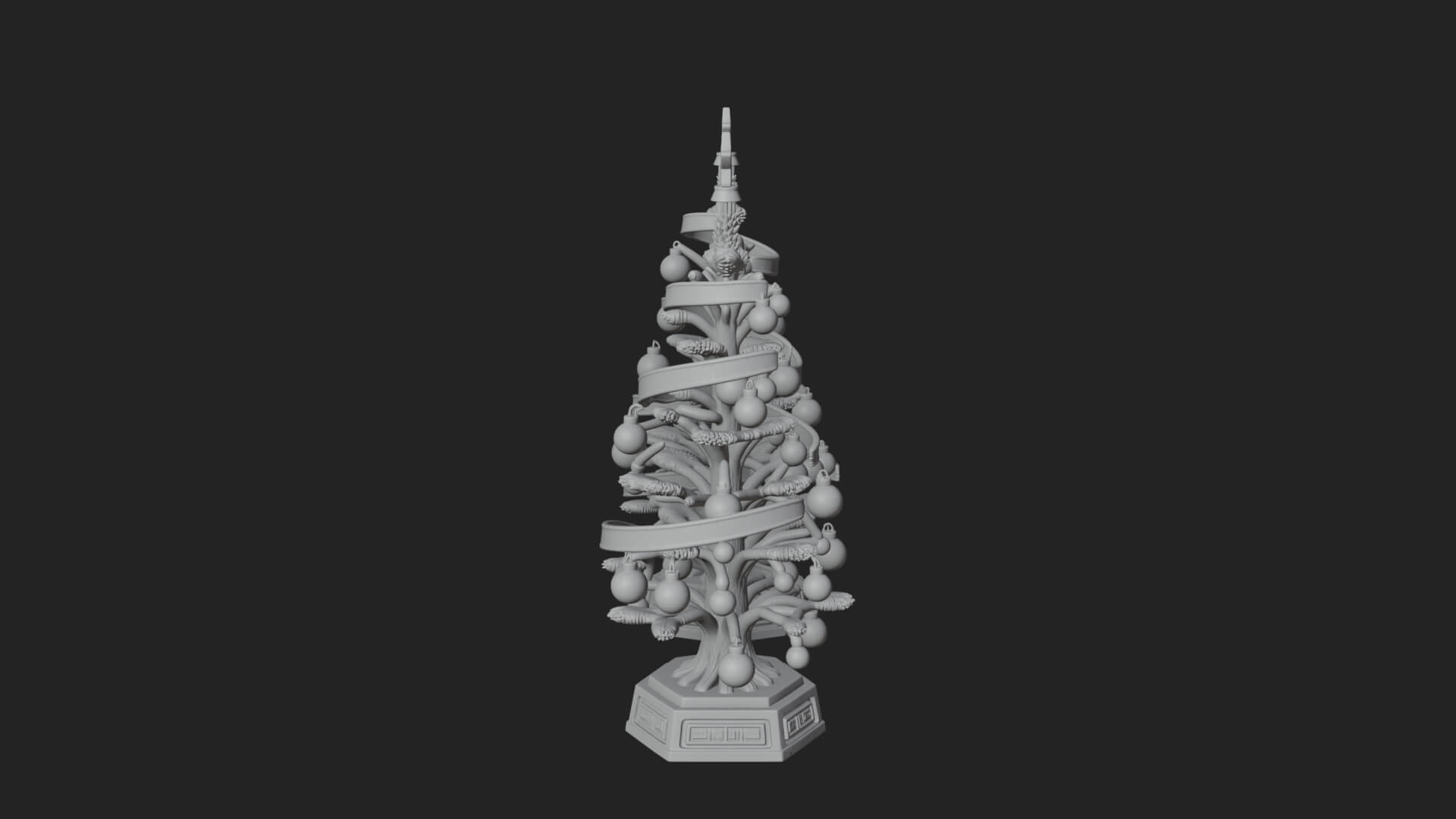 Decorated Christmas Tree Model Design 9 3D Print Model 3D Model
