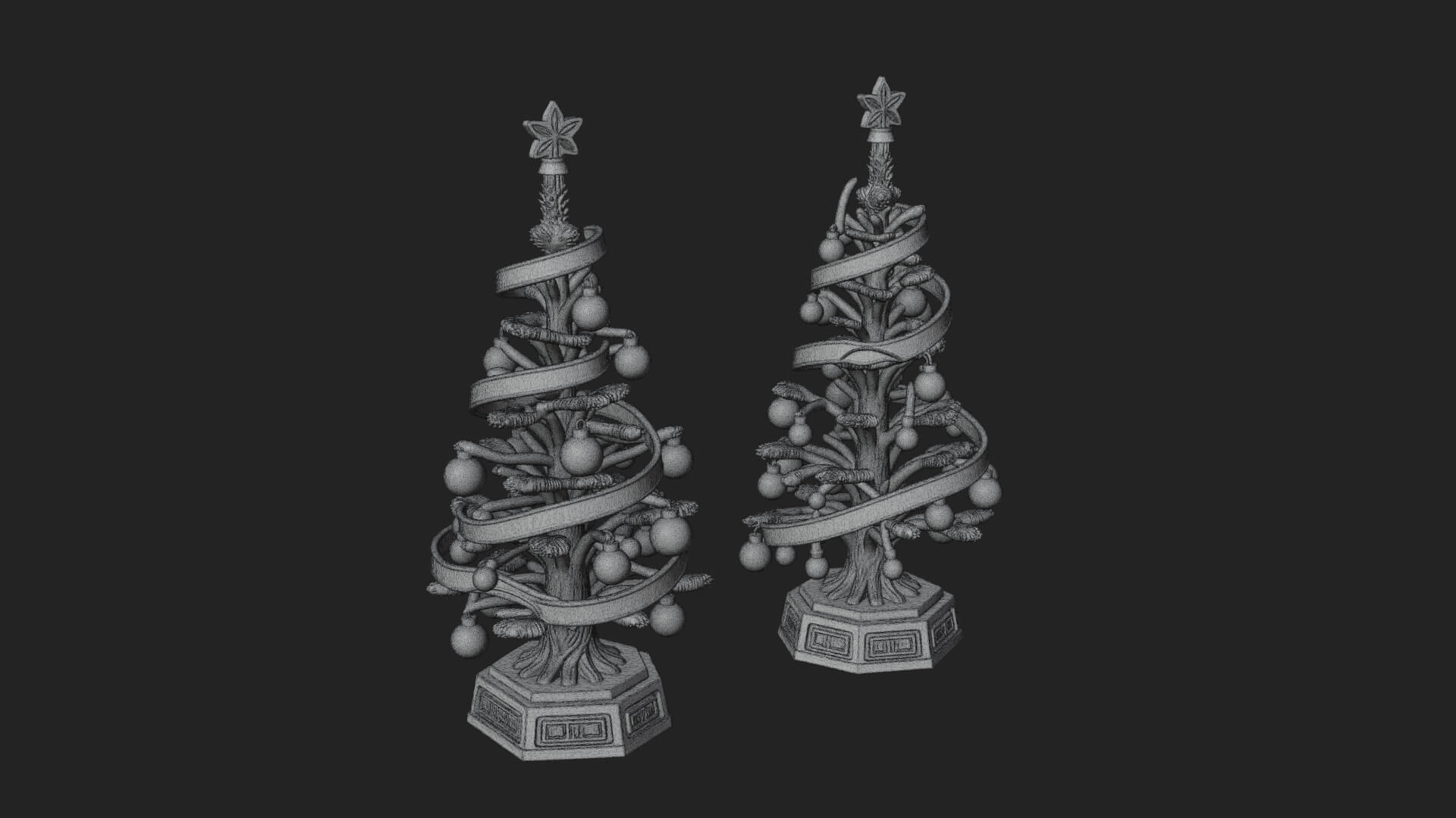 Decorated Christmas Tree Model Design 9 3D Print Model 3D Model
