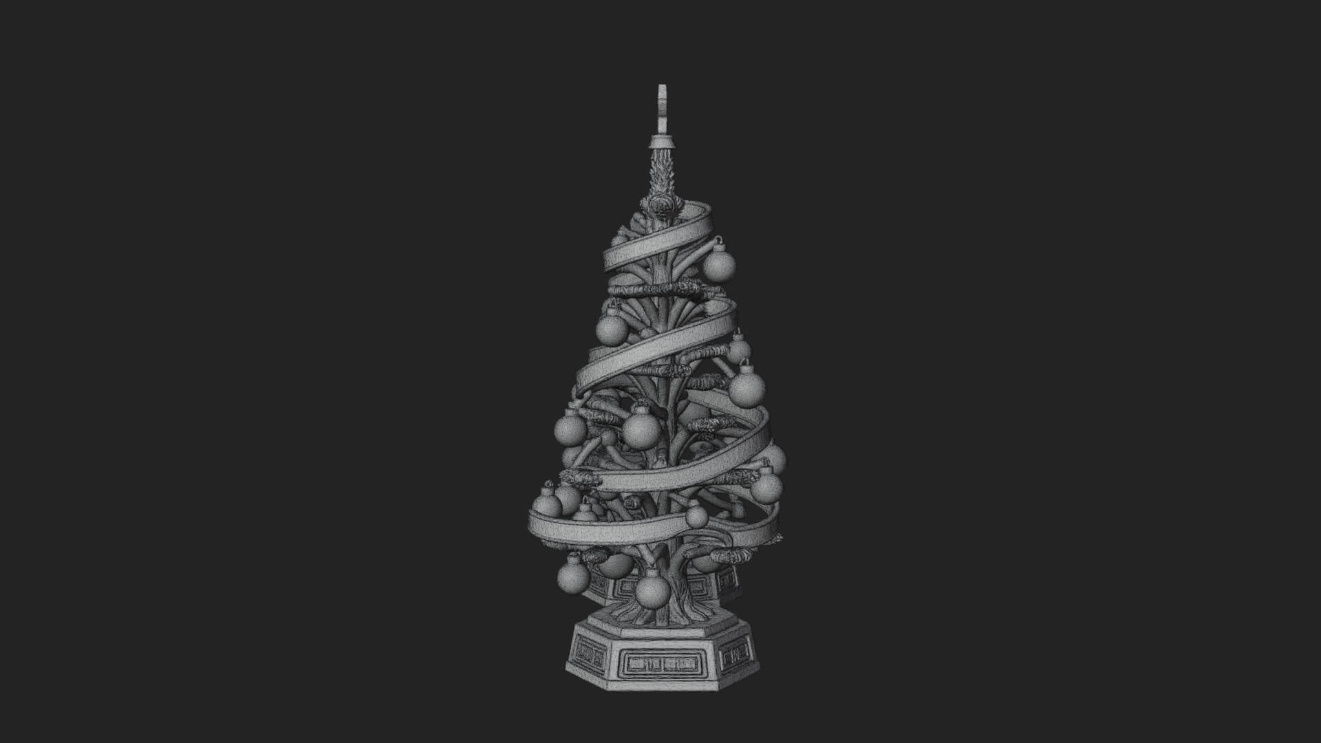 Decorated Christmas Tree Model Design 9 3D Print Model 3D Model
