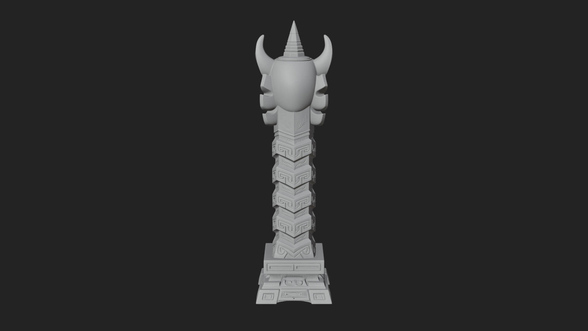 Demon Head Totem Column Design 1 3D Print Model 3D Model
