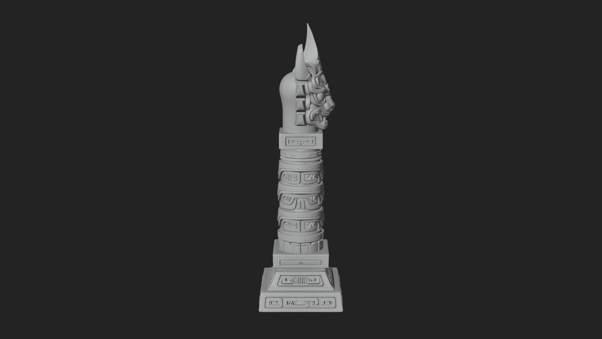 Demon Head Totem Column Design 2 3D Print Model 3D Model