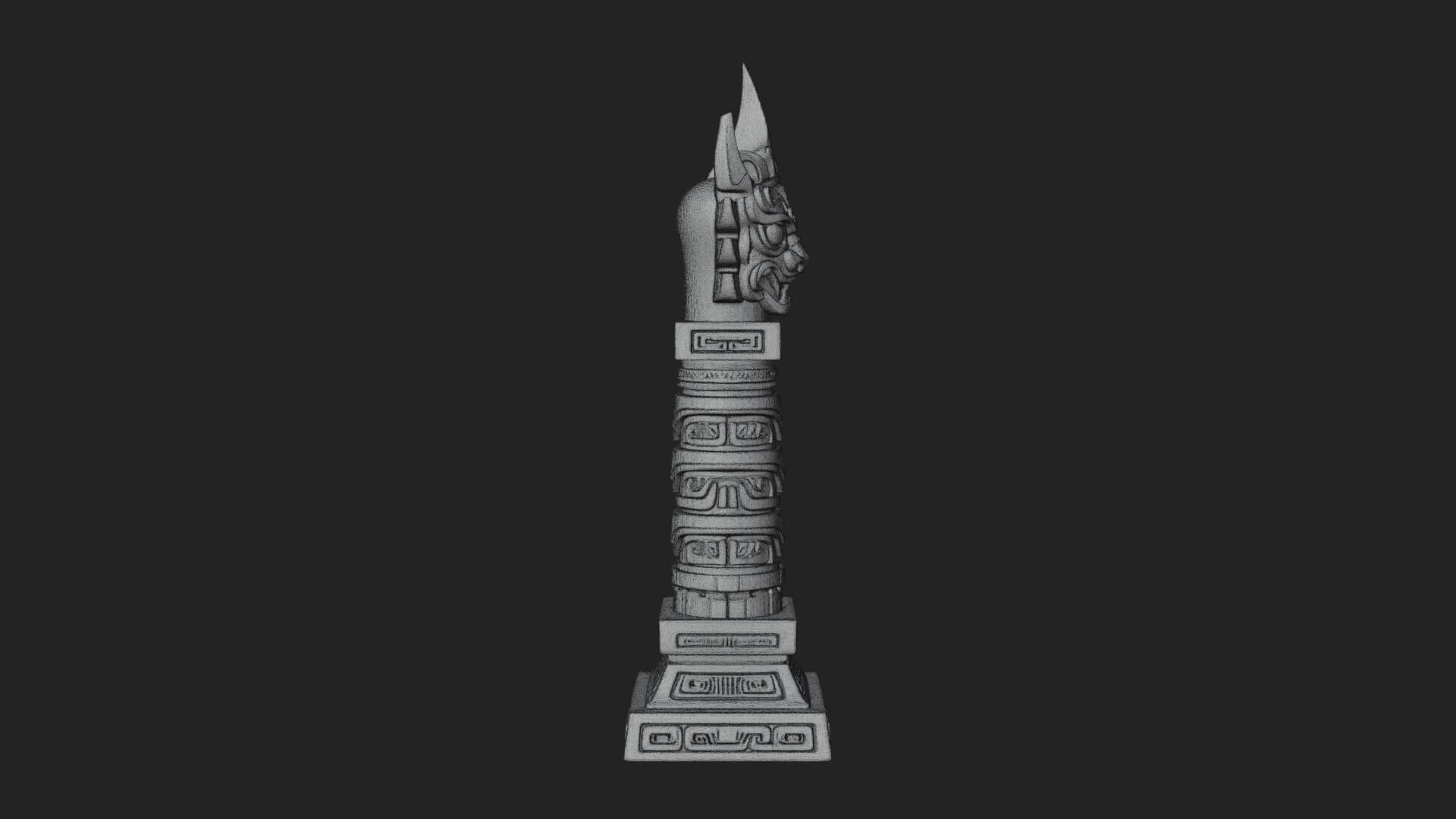 Demon Head Totem Column Design 2 3D Print Model 3D Model