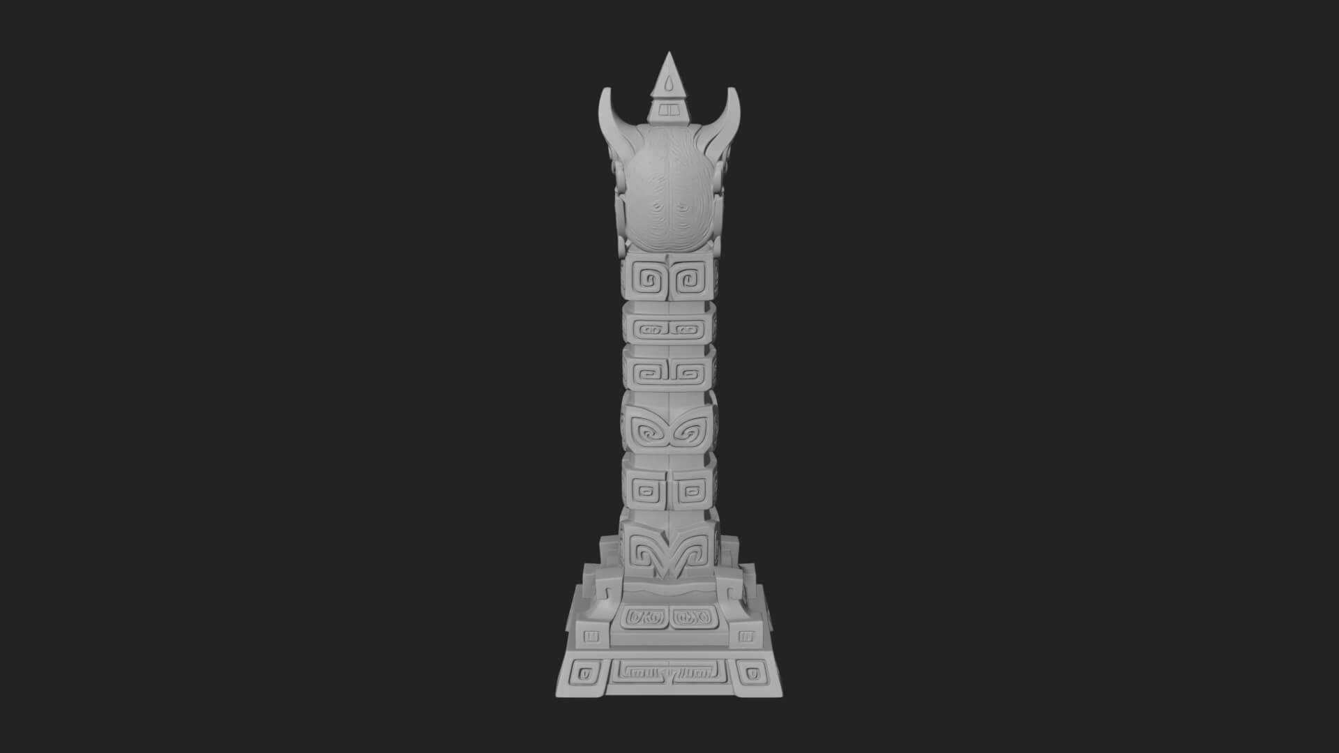 Demon Head Totem Column Design 3 3D Print Model 3D Model