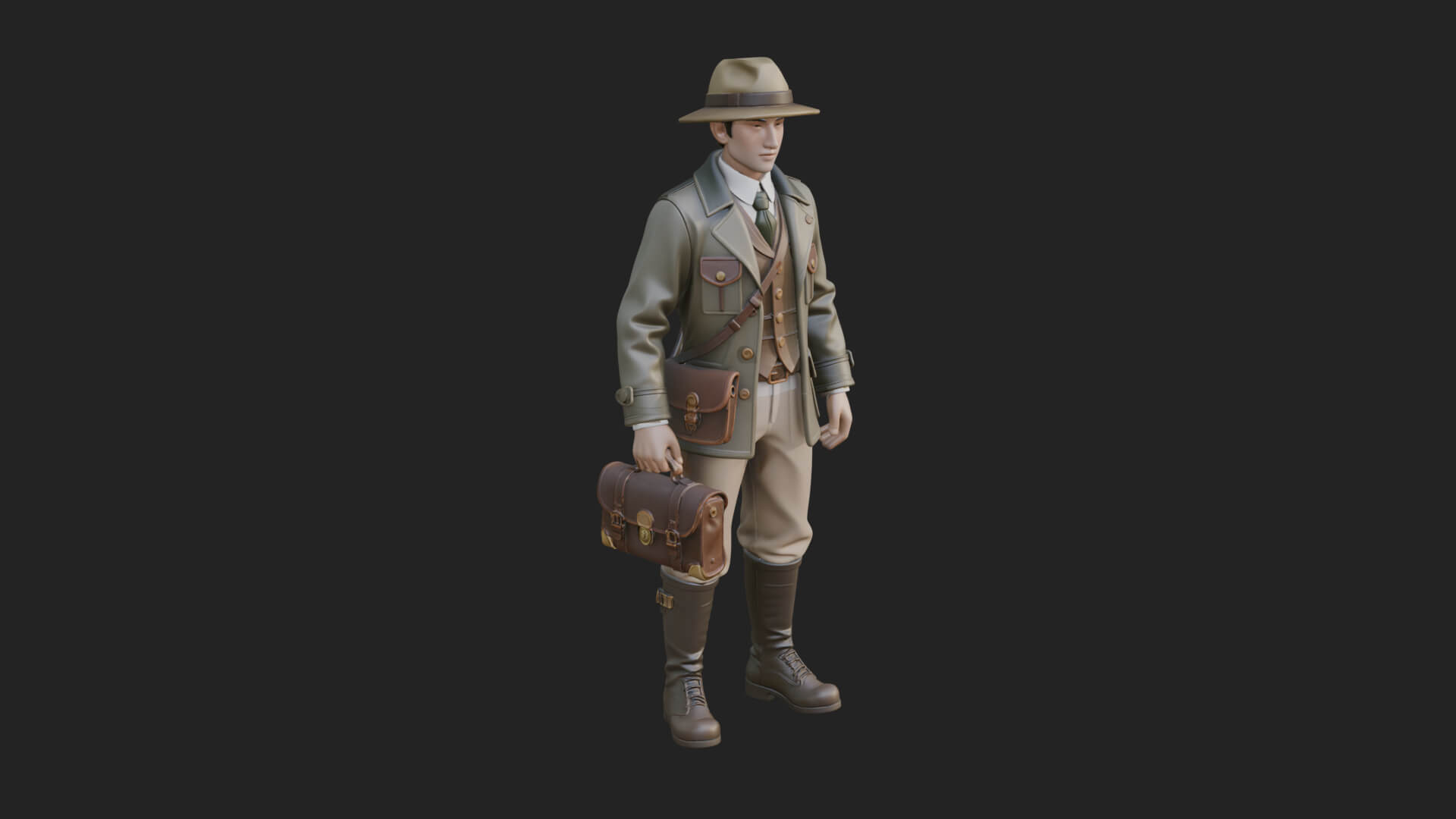 Detective Man Statue Design 3 3D Print Model 3D Model